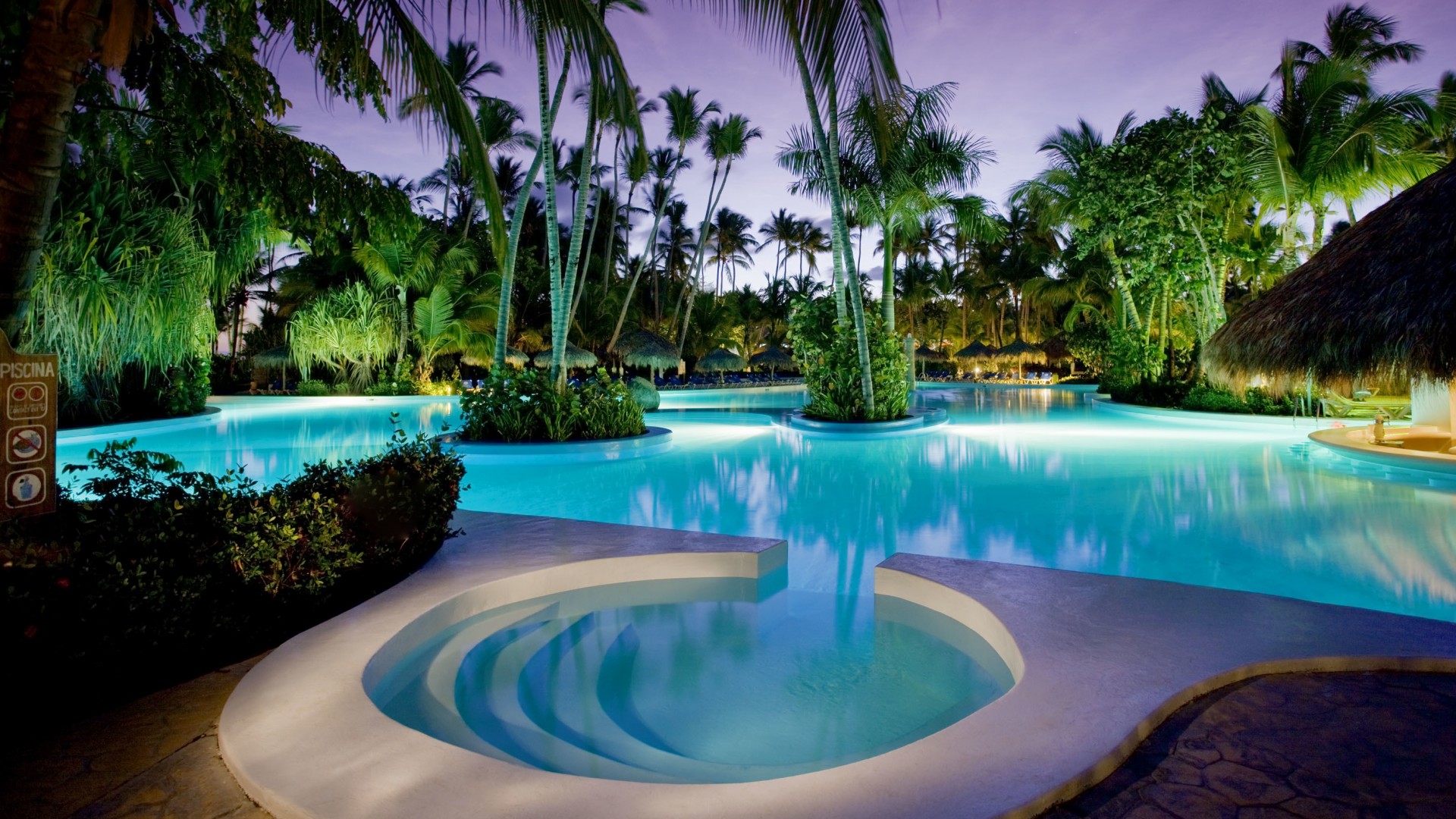 游泳池,酒店,玛丽,加勒比热带,宽屏风景壁纸