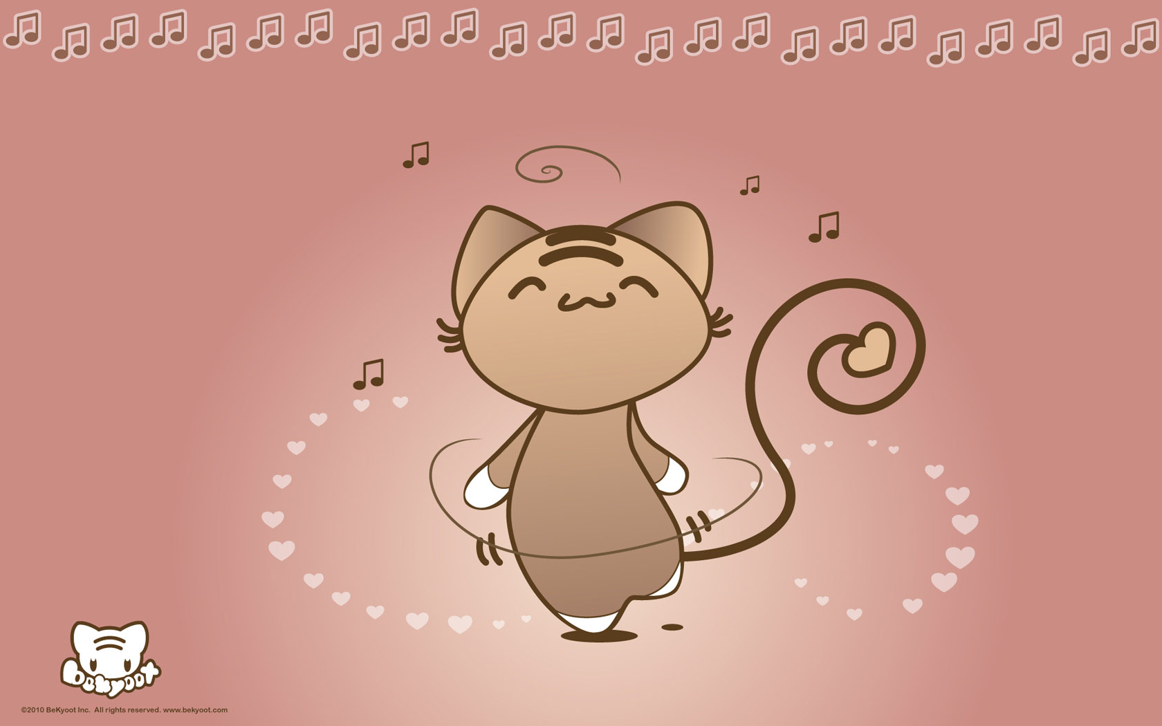 小猫听音乐桌面壁纸