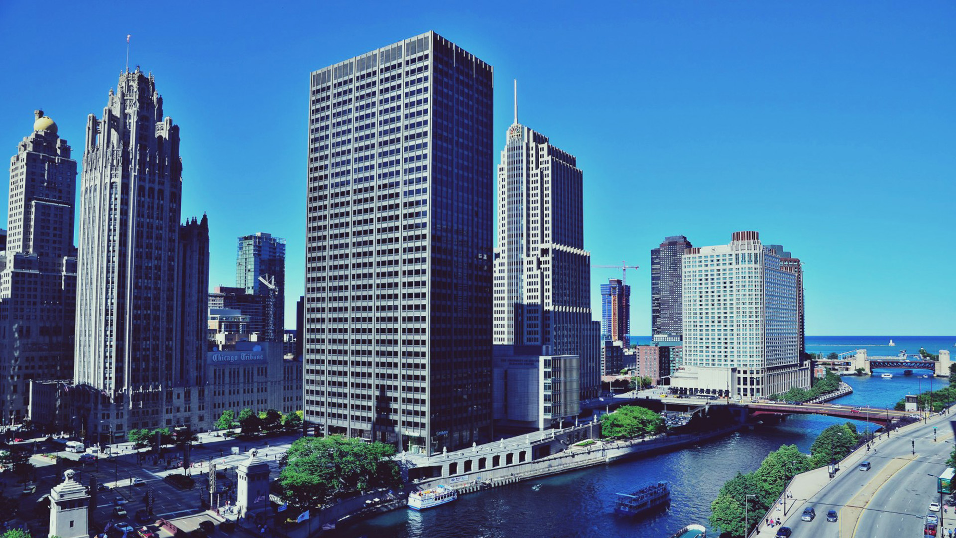 美国,芝加哥,摩天大楼,宽屏城市壁纸