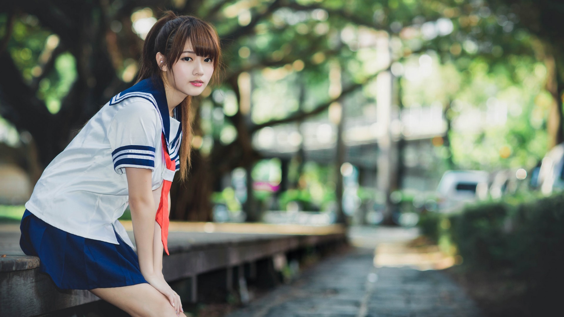 校服,美女,简欣汝桌面壁纸