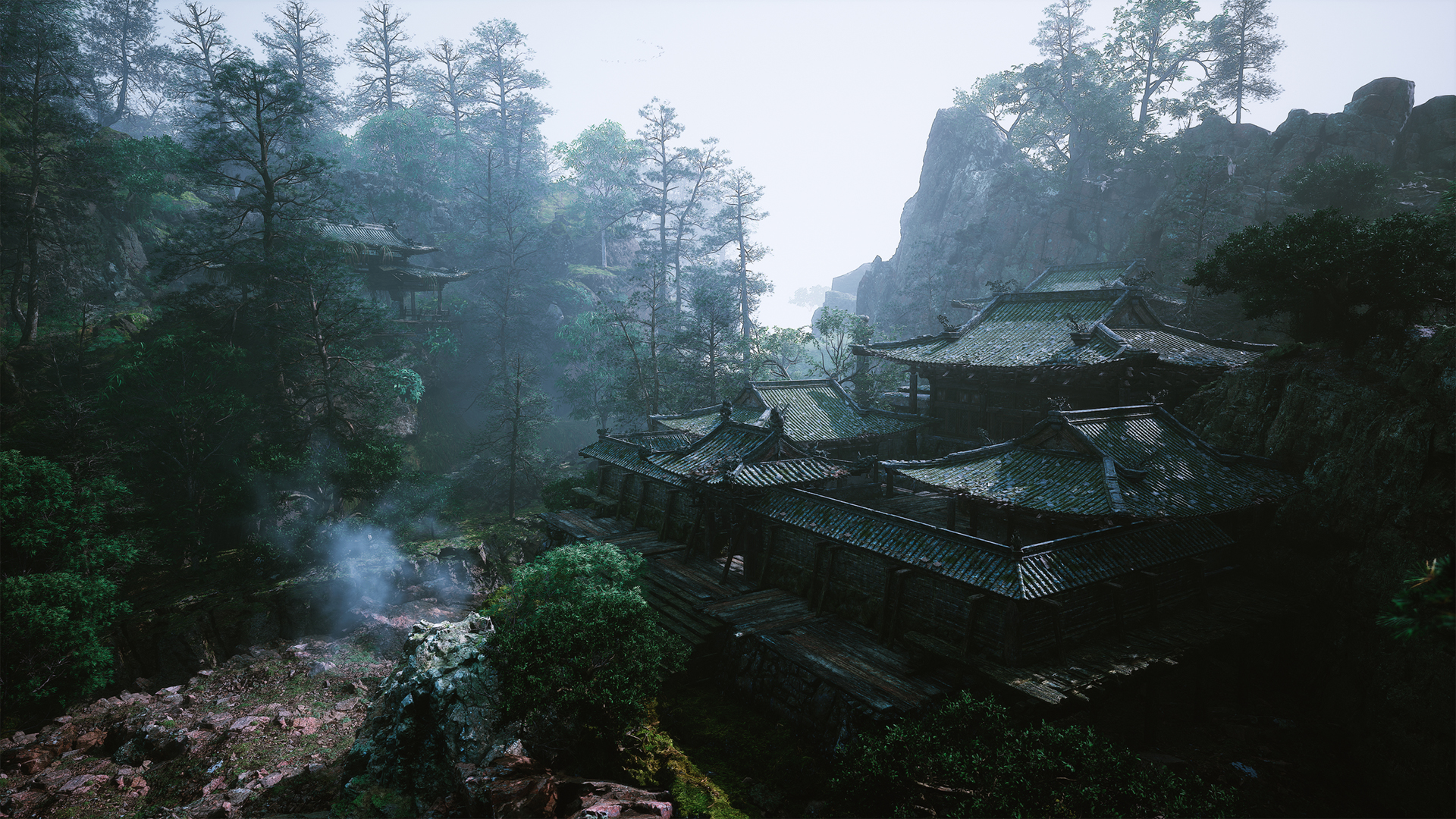 黑神话悟空，寺庙古韵，高清游戏场景壁纸，免费下载至电脑桌面