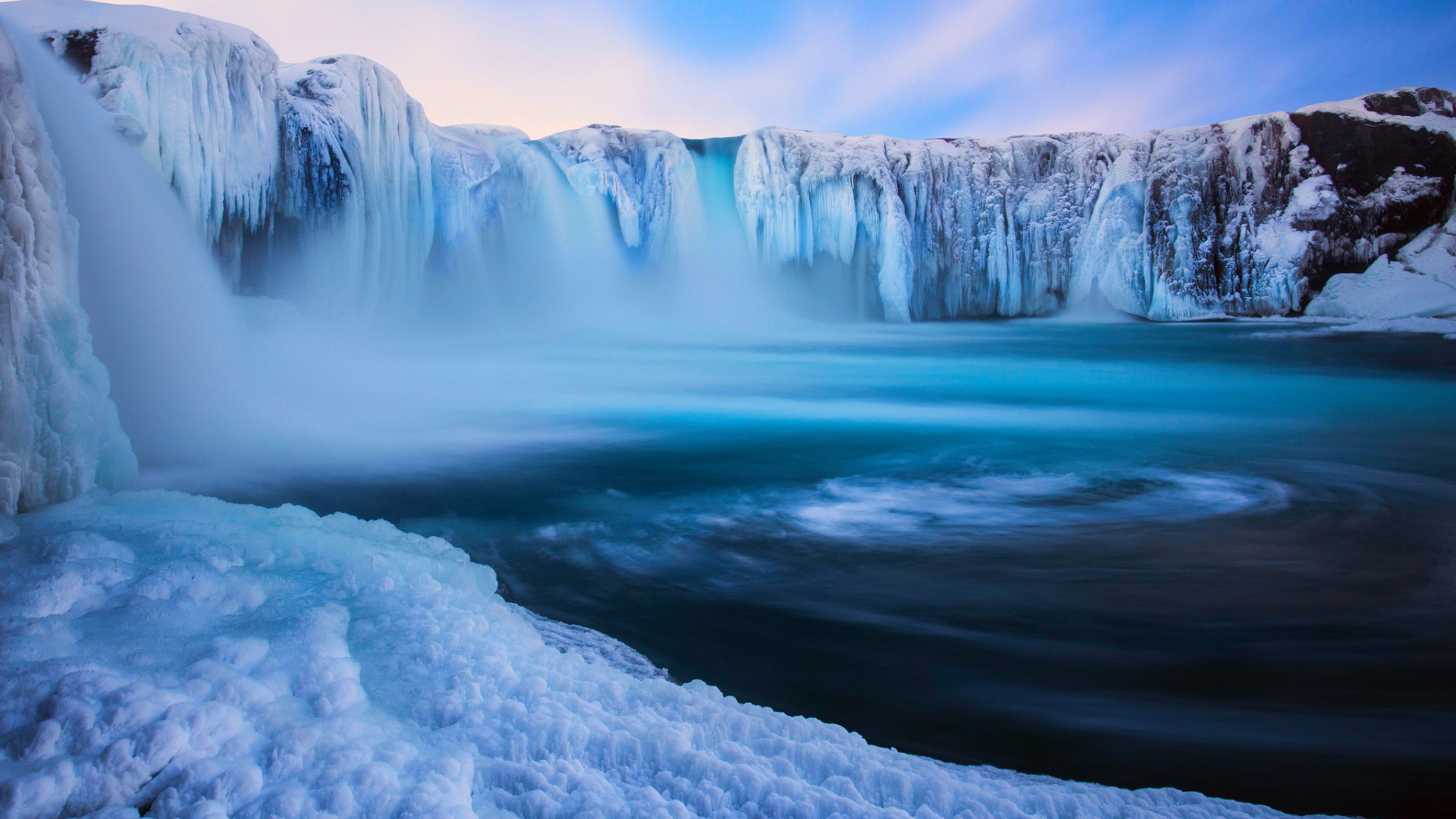 冰岛,瀑布,冰,自然风景壁纸