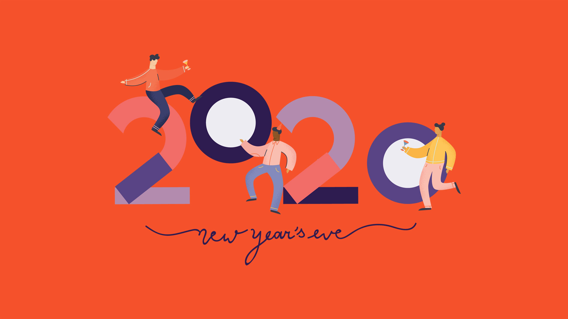 新年快乐干杯2020鼠年个性创意壁纸