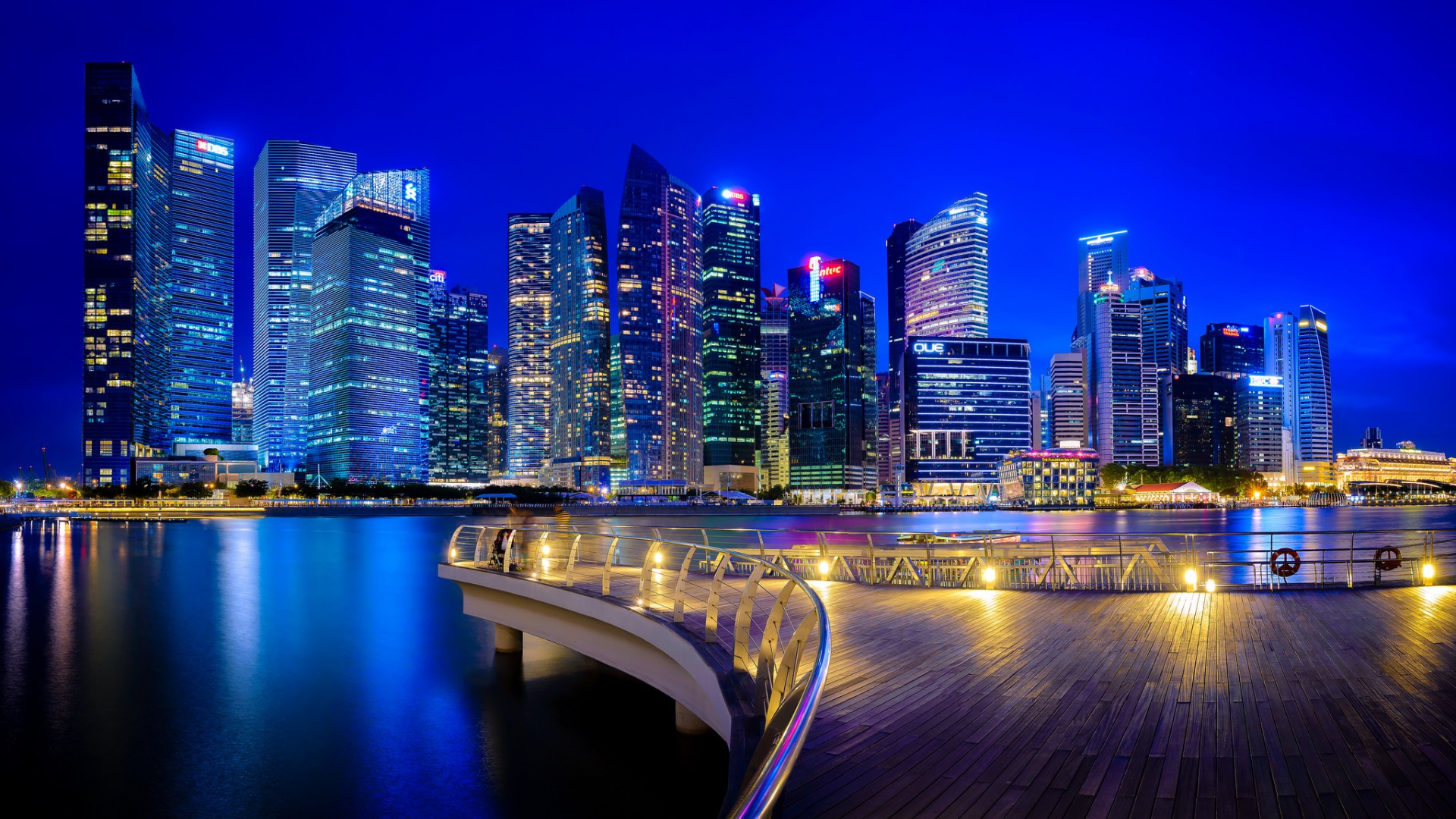 新加坡，夜城，建筑，新加坡城市风光壁纸