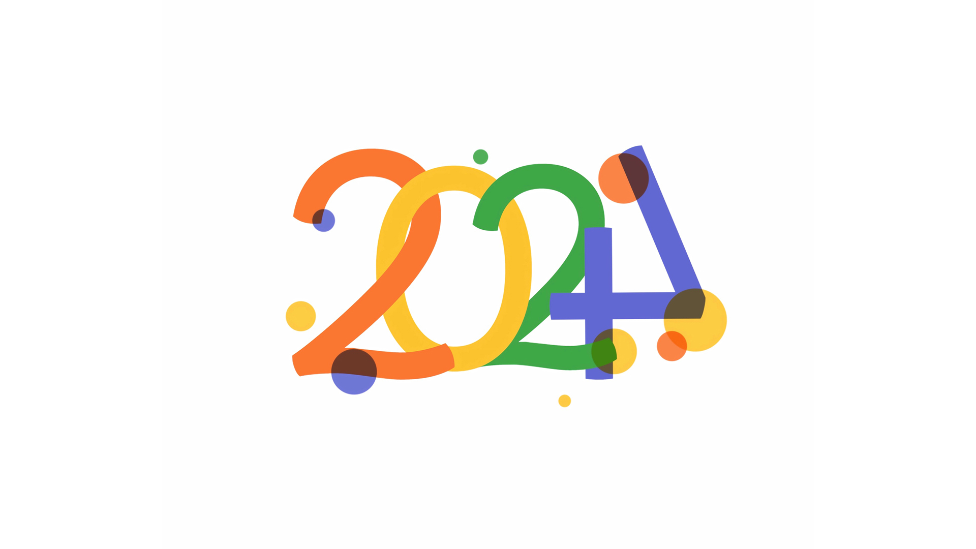 2024字体 个性 数字 白色背景 桌面壁纸