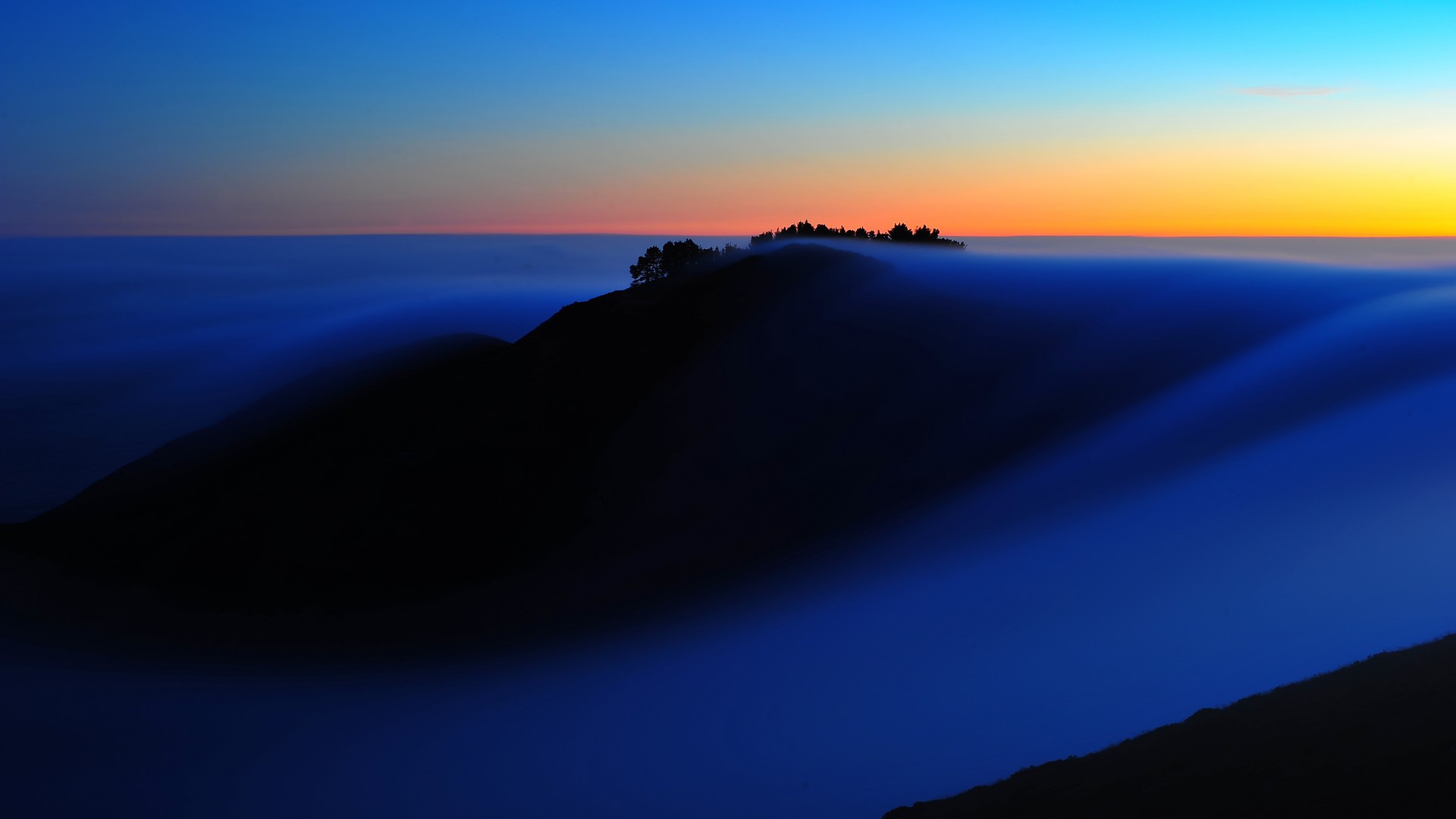 早晨,山,雾,自然风景桌面壁纸