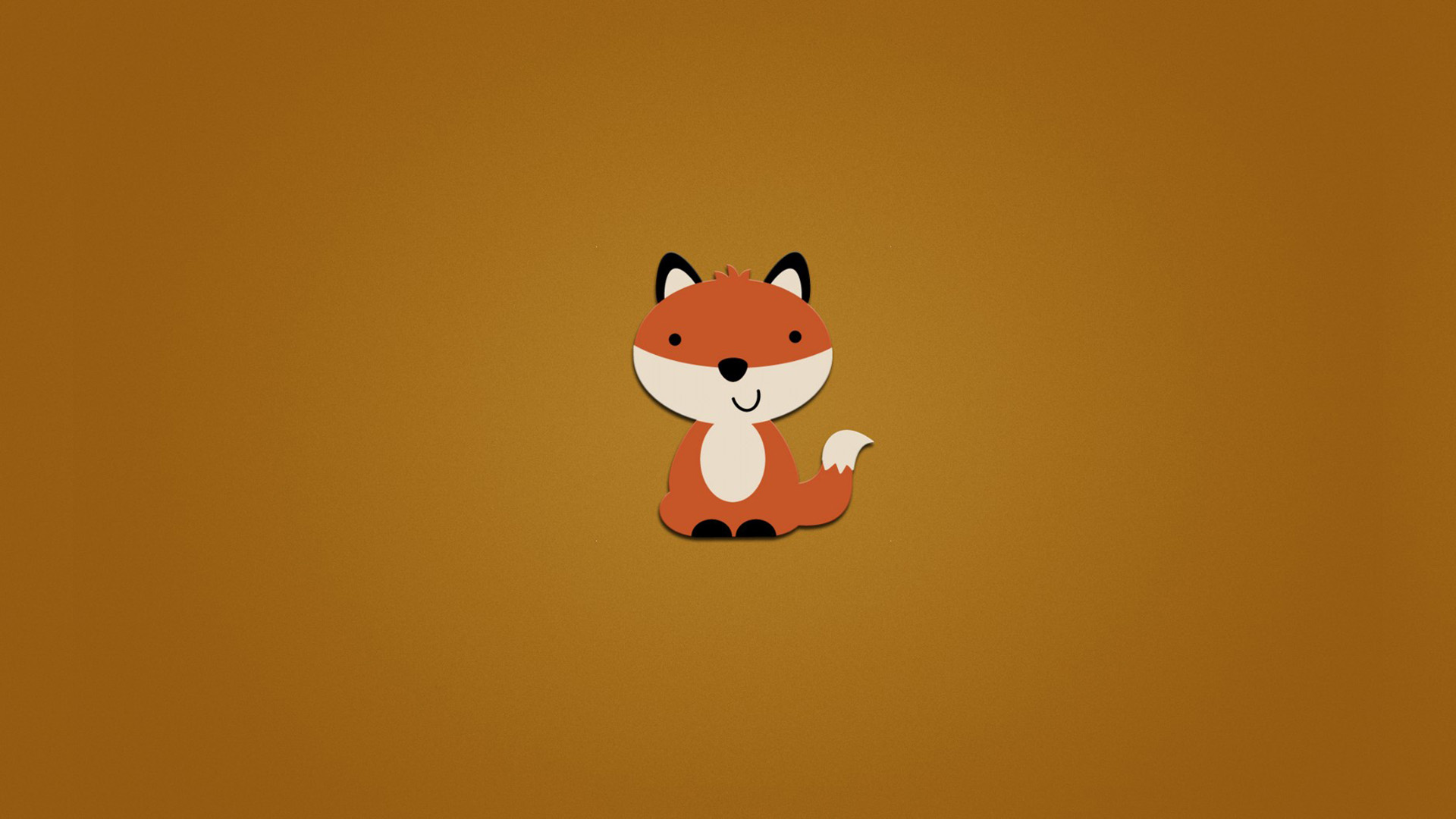 狐狸,尾巴,微笑图片,橙色背景,壁纸