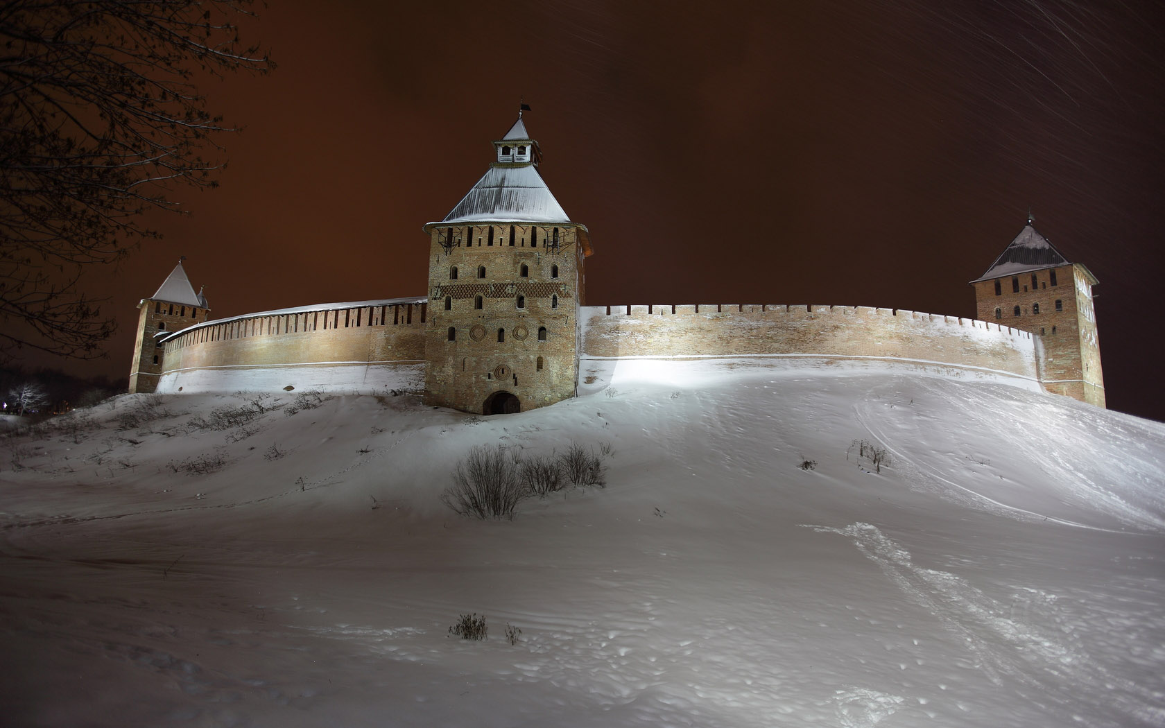 冬季雪城堡风景桌面壁纸