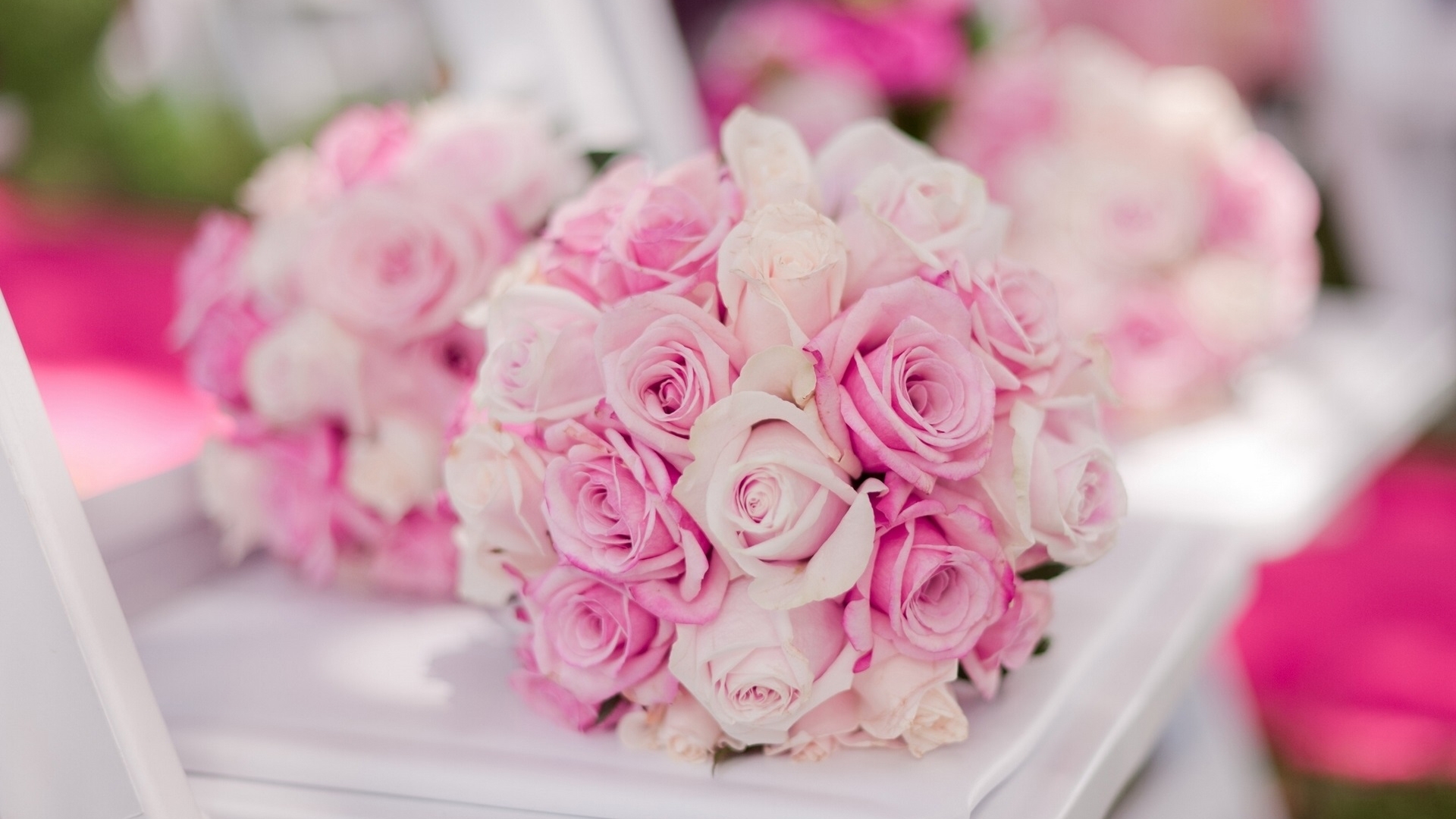 鲜花，玫瑰，花束，粉色玫瑰花高清桌面壁纸