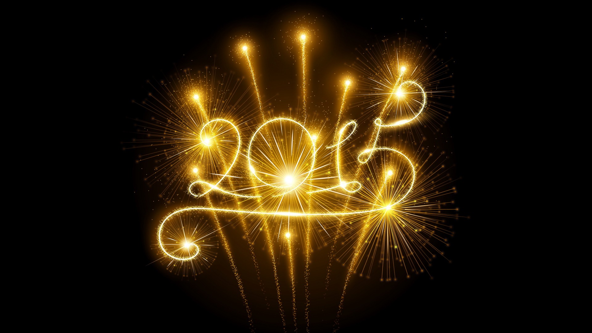 2015年新年快乐,黄金,烟花,数字,桌面壁纸