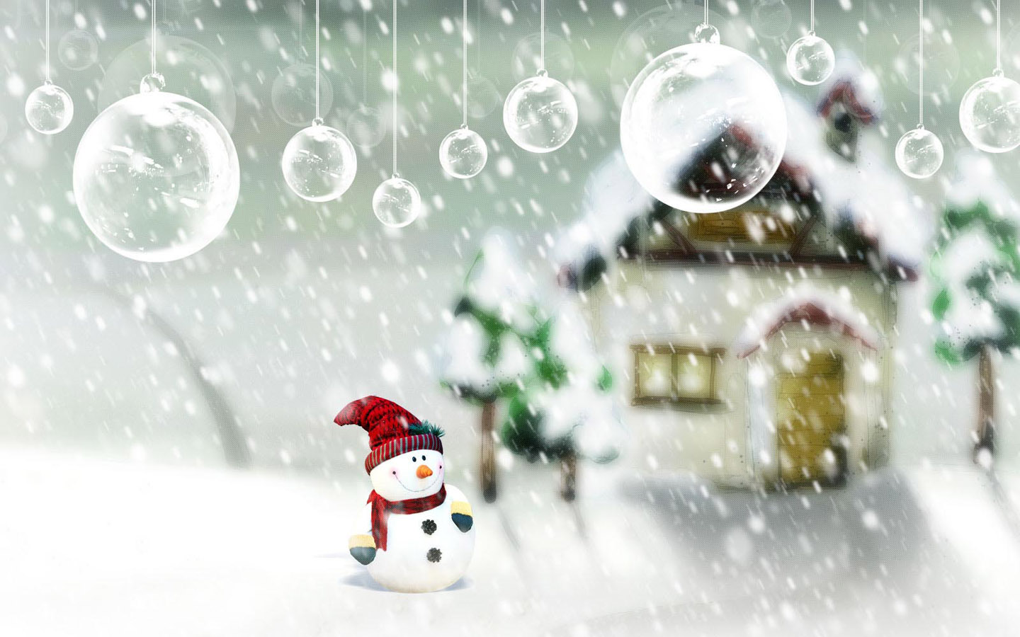 漂亮圣诞节梦幻雪景壁纸