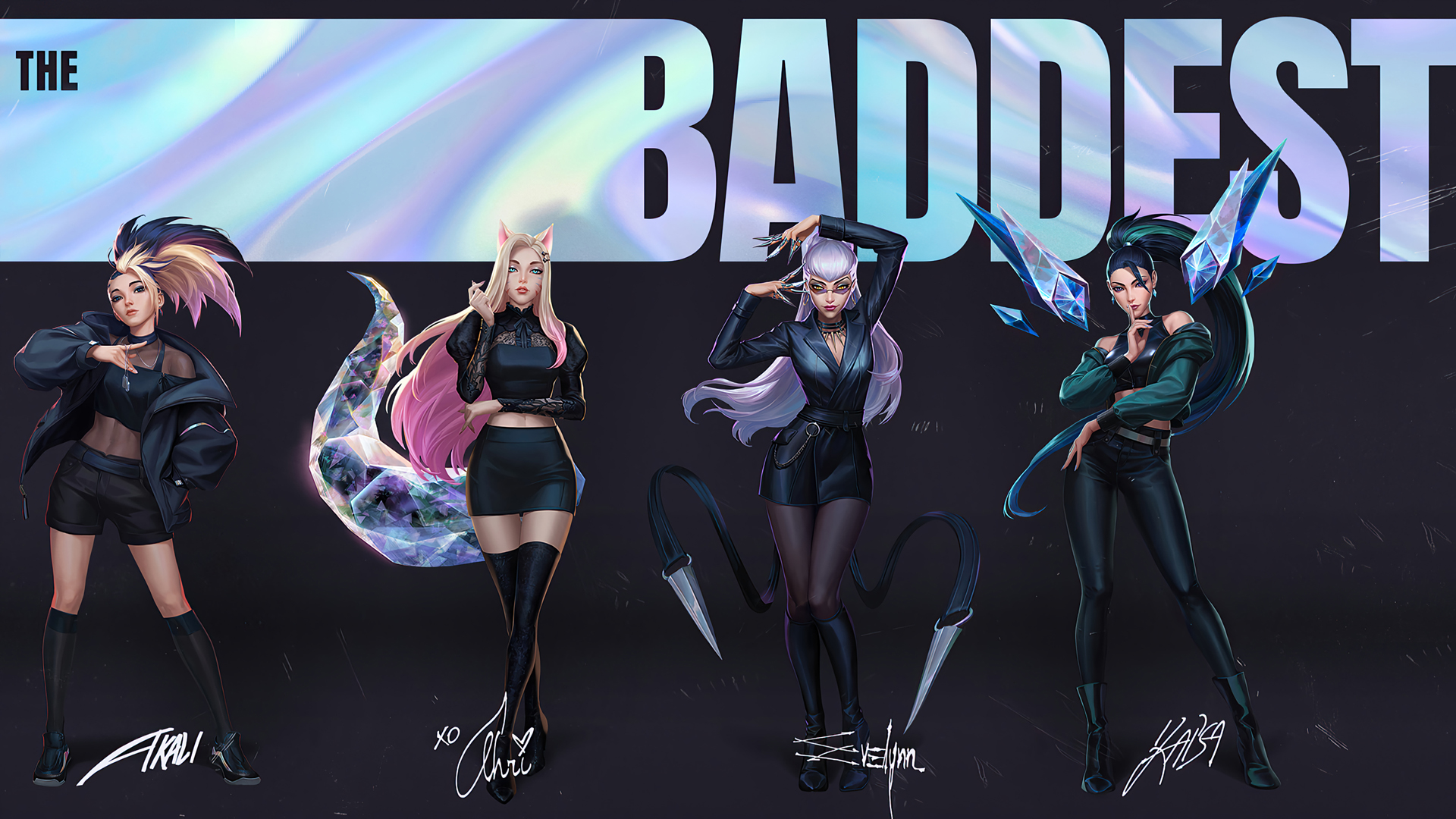 lol英雄联盟KDA The Baddest 卡莎 伊芙琳 阿狸 阿卡丽壁纸
