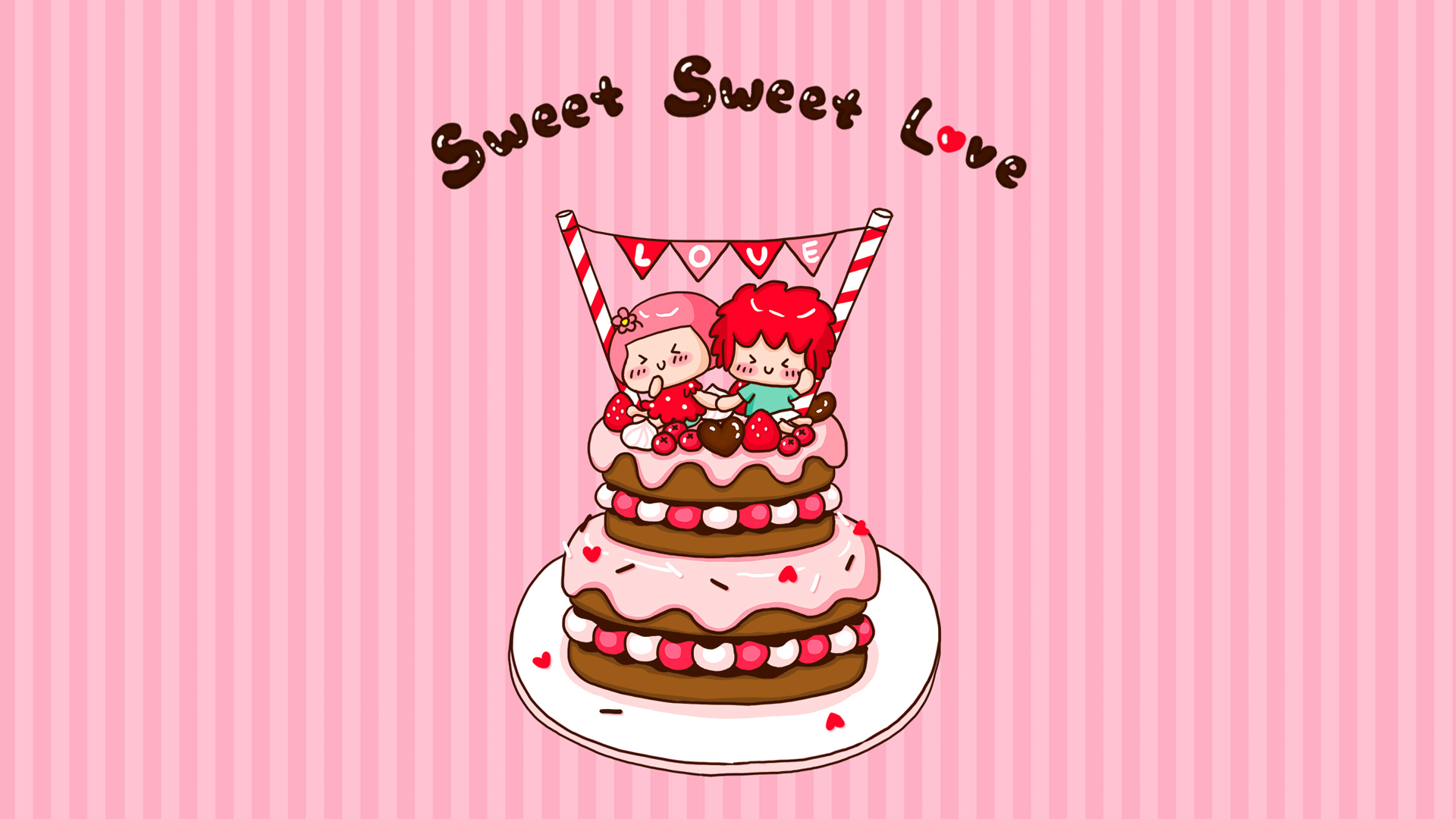 小哈，Sweet Love，情人节，爱情，甜蜜，蛋糕，甜品，开心，2015情人节壁纸