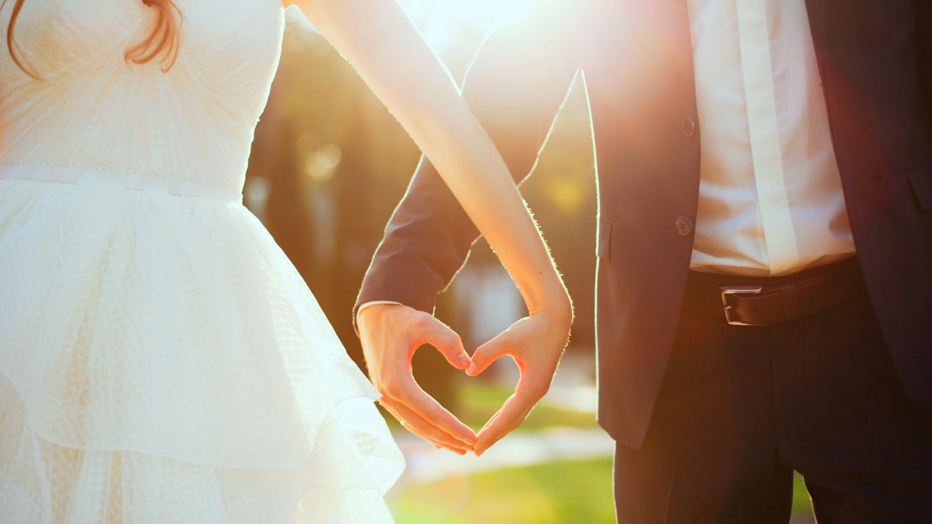 婚礼，婚姻，新娘，新郎，家庭，在一起，手势，爱心，桌面壁纸