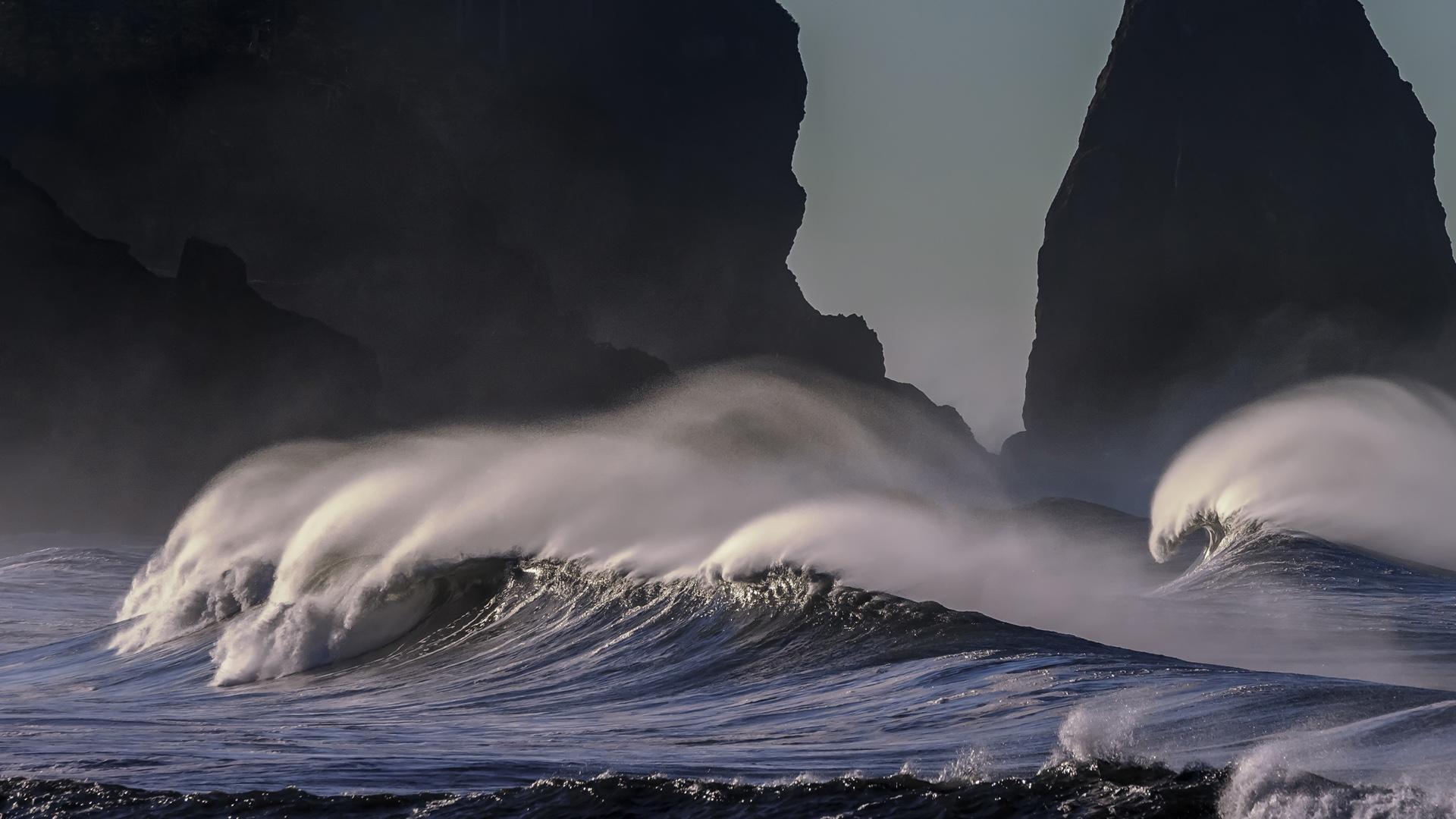 太平洋沿岸 海洋 海浪 风景桌面壁纸