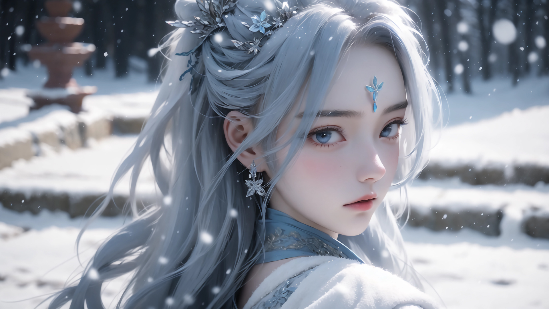 雪中女孩动漫壁纸