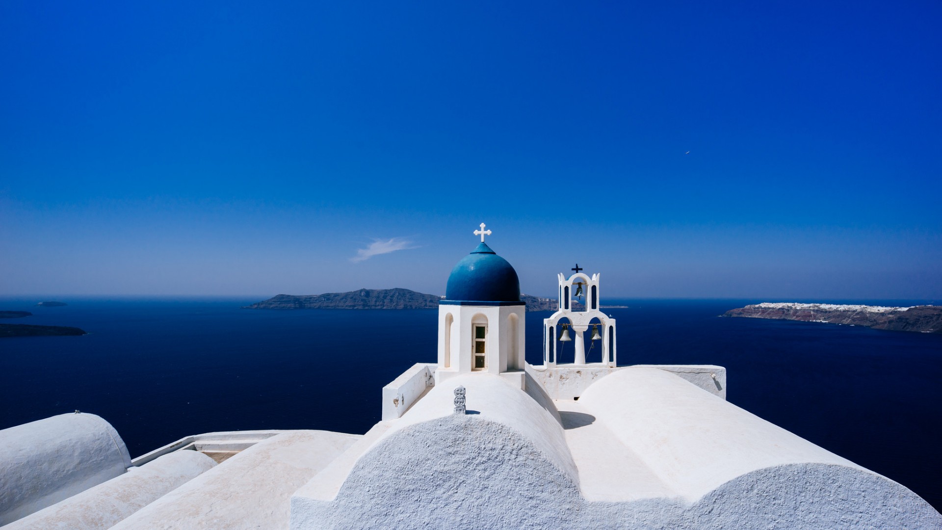 希腊,圣托里尼,蒂朗岛,天空,风景桌面壁纸