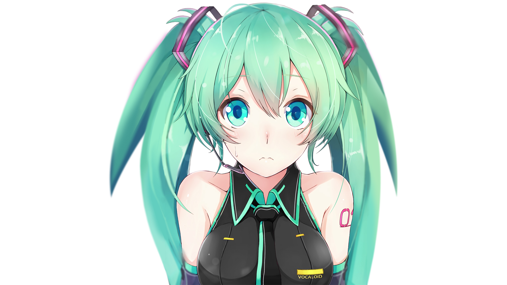 初音未来大眼睛动漫壁纸，免费高清电脑壁纸下载