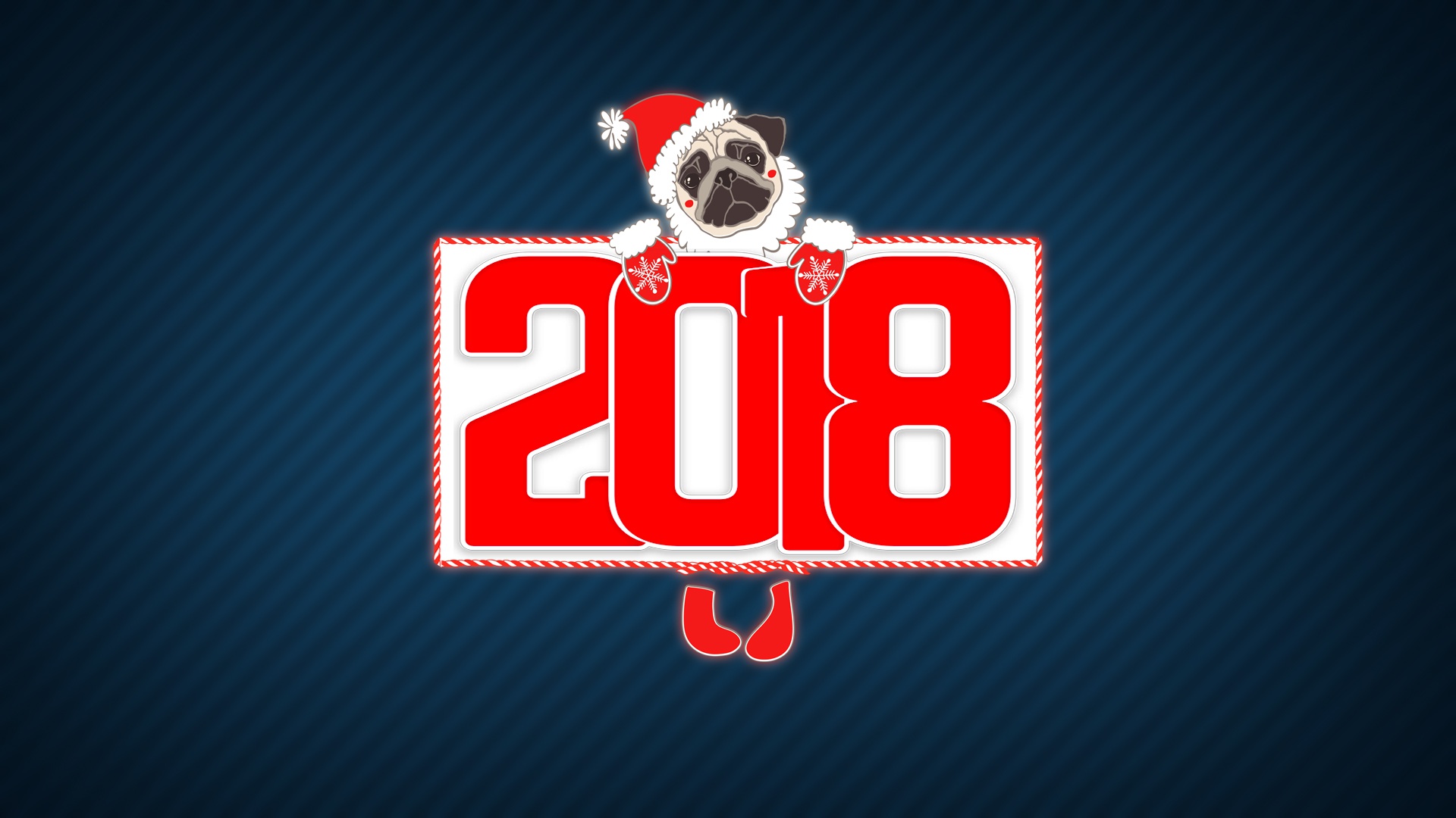 极简主义2018年圣诞节新年快乐狗年壁纸