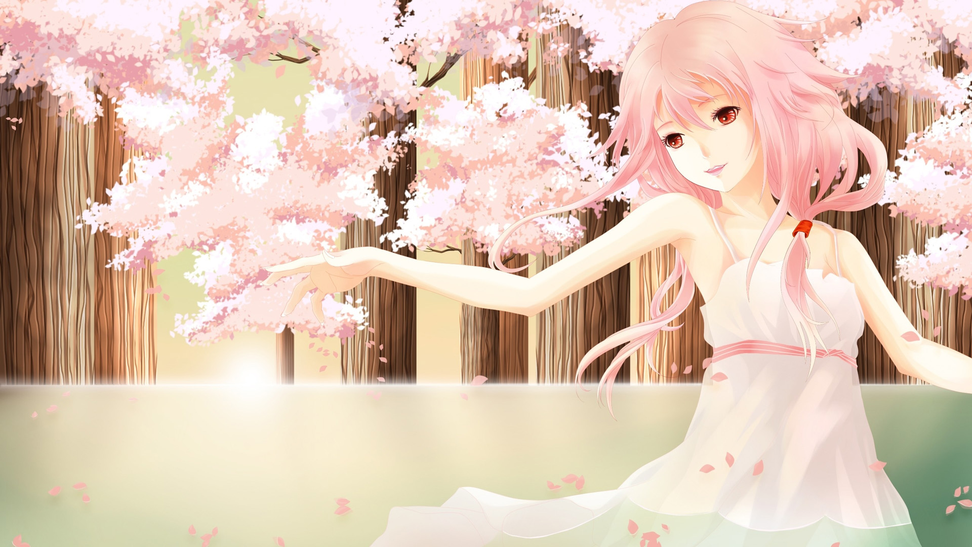 樱花树下的动漫少女图片