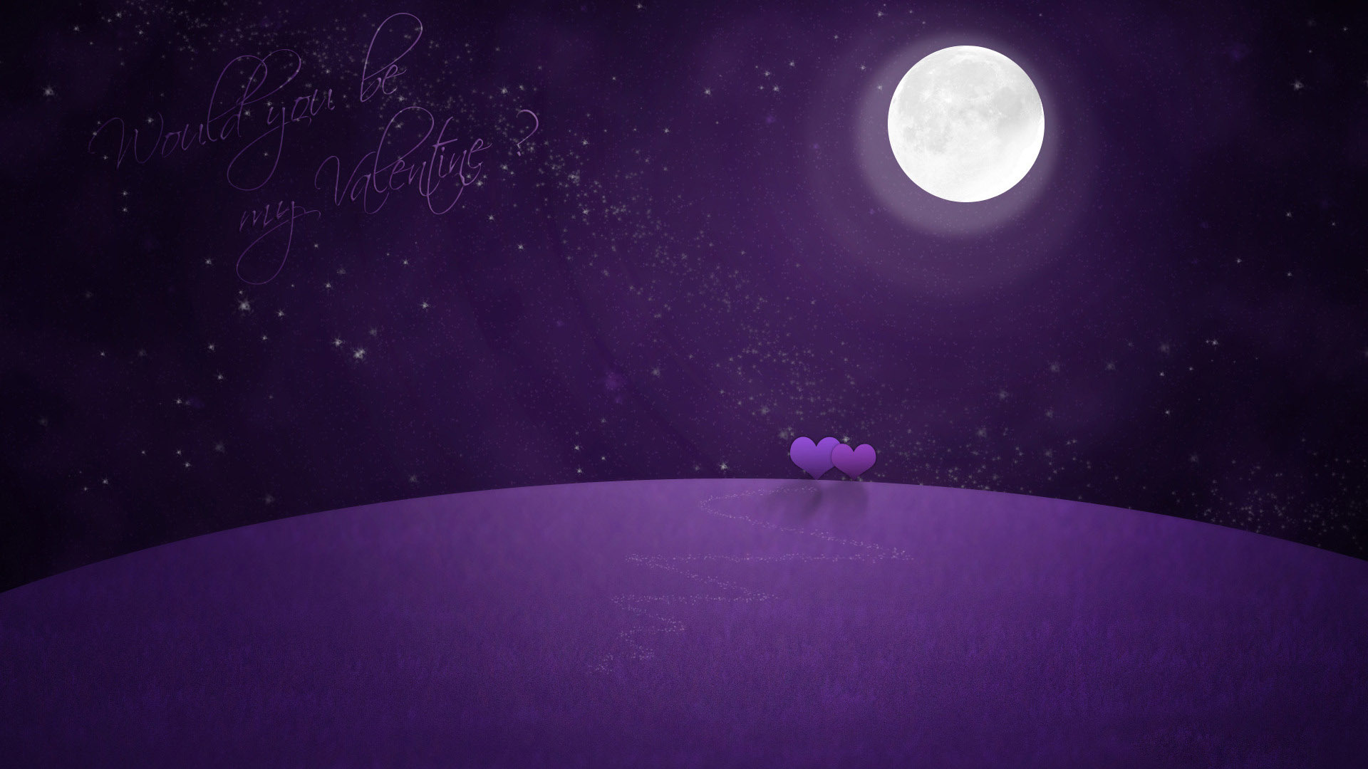 温馨浪漫紫色爱情桌面壁纸