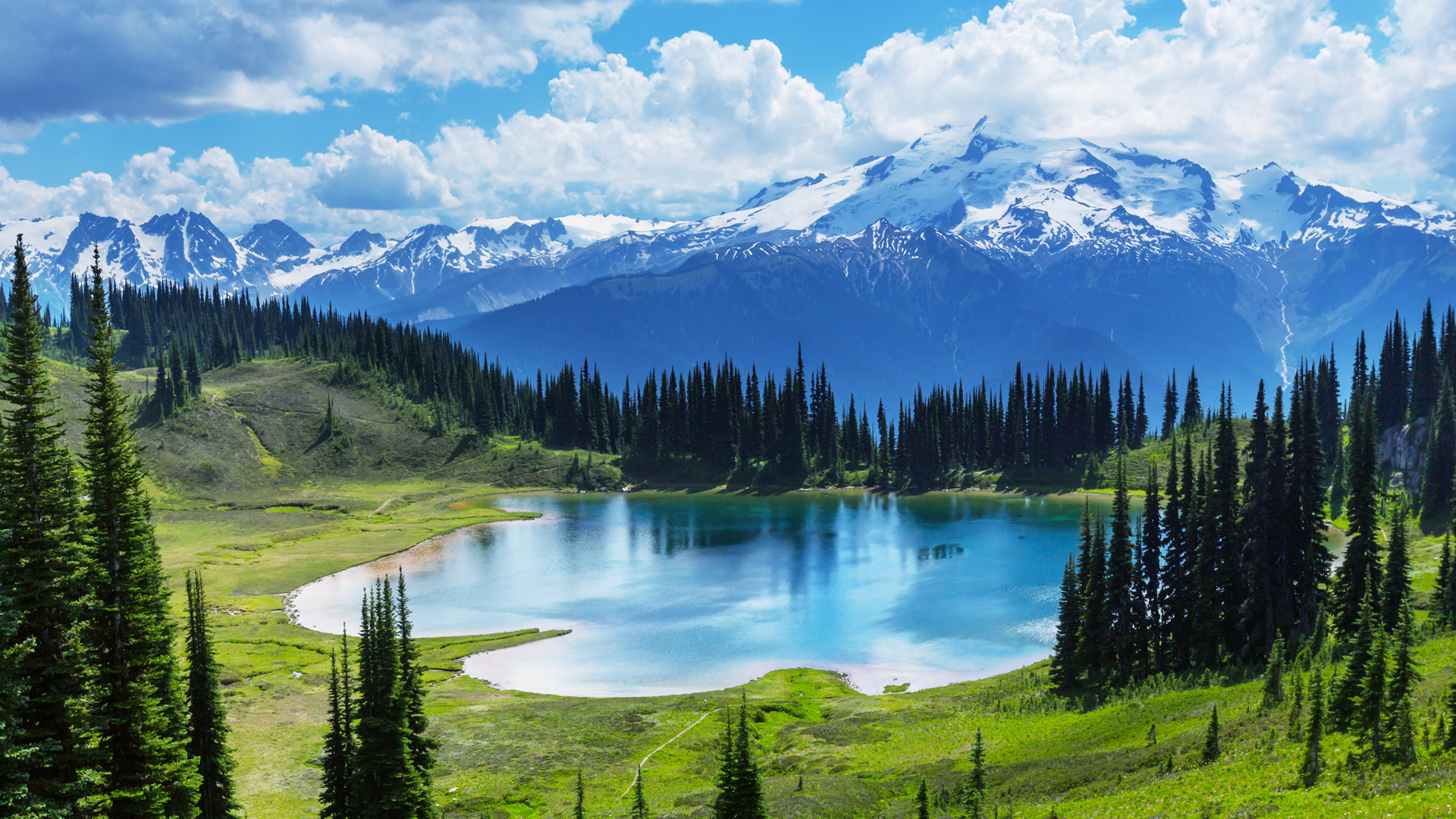 加拿大,冰碛湖,班芙国家公园,湖泊,森林,风景桌面壁纸