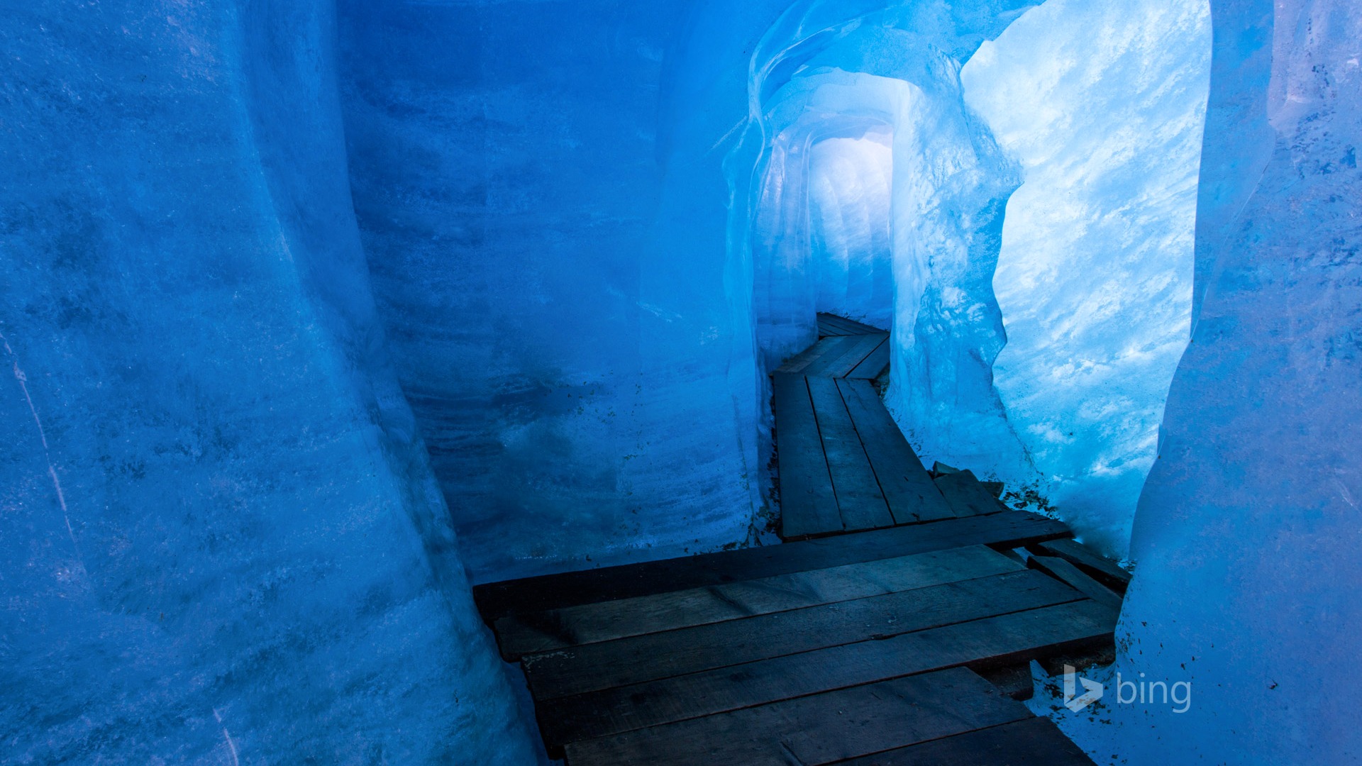 瑞士，瓦莱州，罗纳冰川洞穴，冰的照片，风景桌面壁纸
