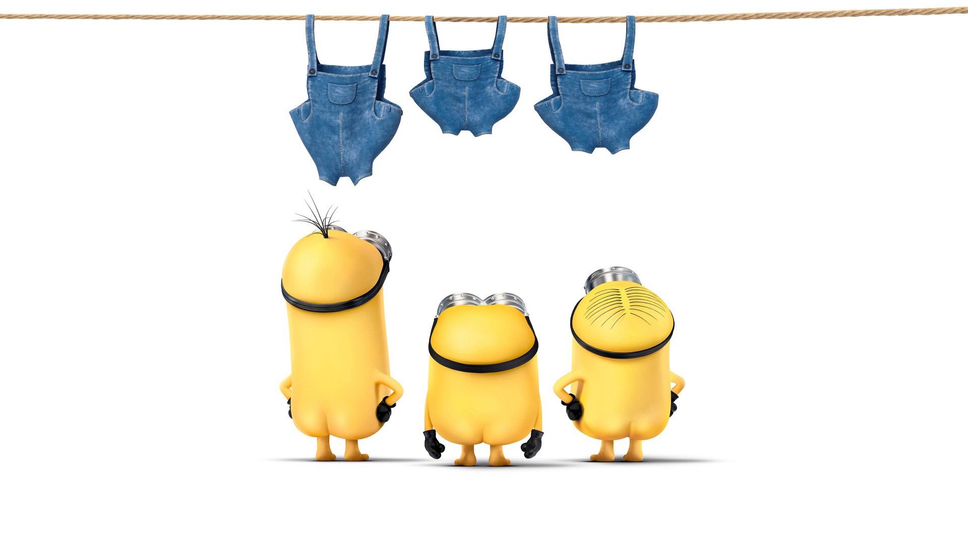 2015最新电影，卑鄙的我，小黄人，光屁股，吊绳，衣服，小黄人壁纸