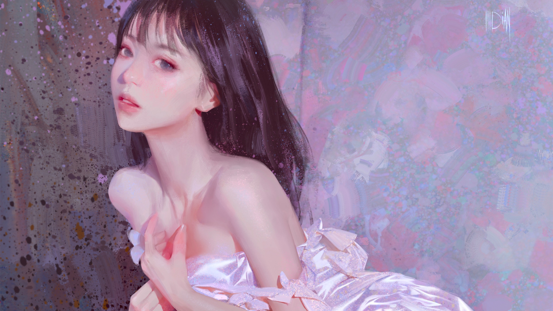 唯美好看美女长发 裙子 高清动漫壁纸