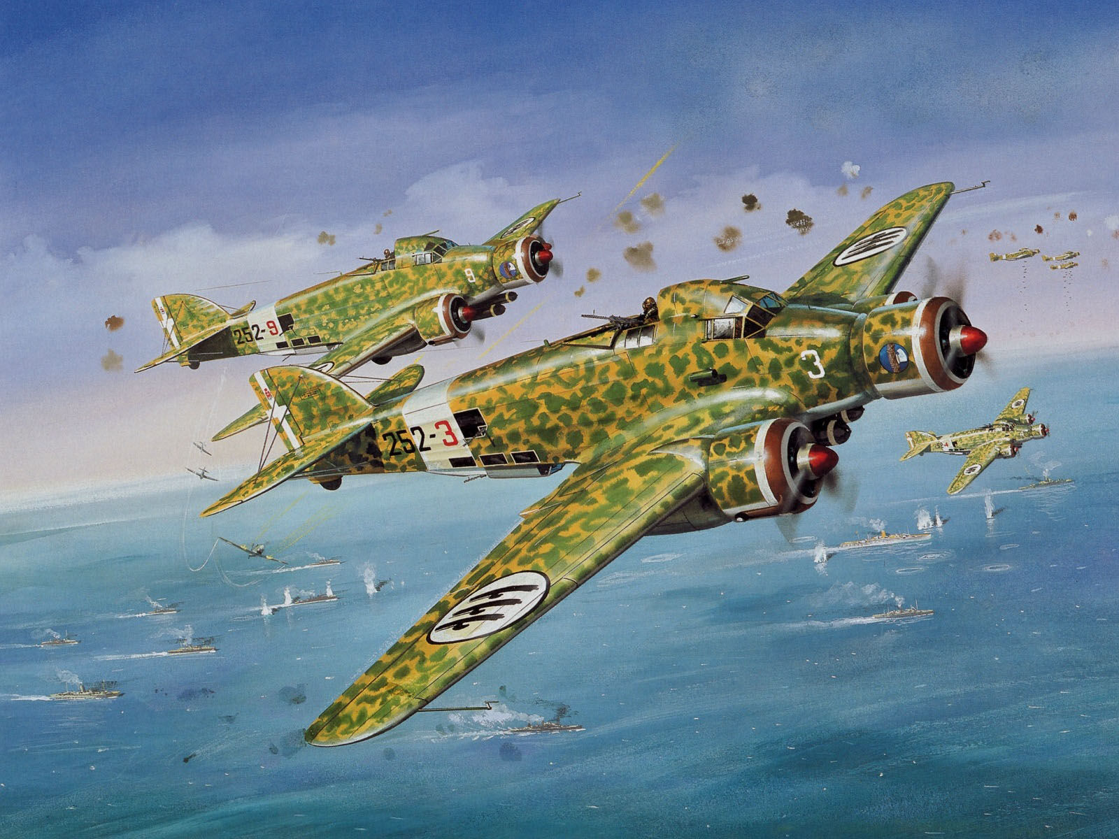 油画版军事飞机桌面壁纸