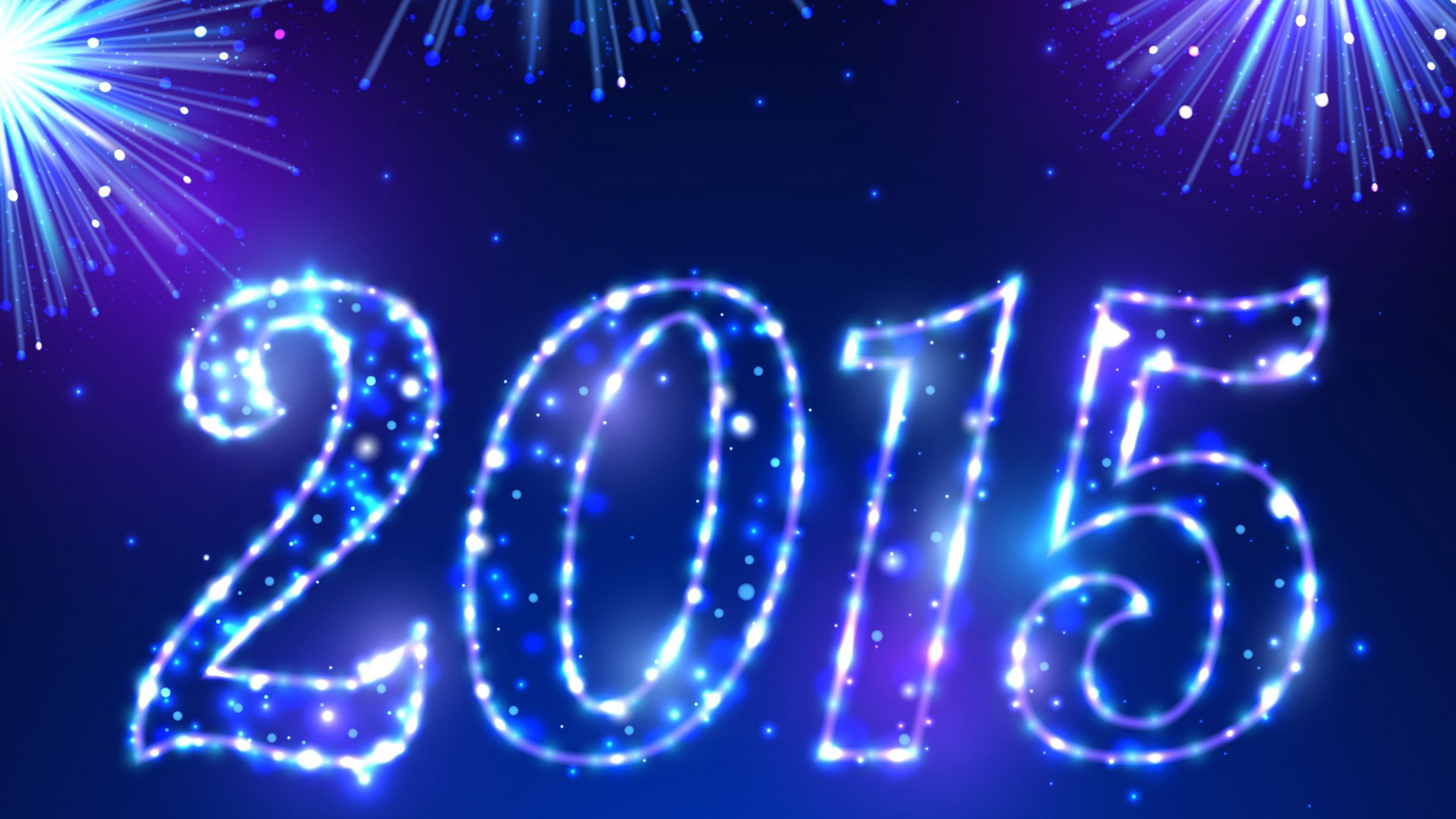 2015年新年快乐,蓝色,梦幻,闪耀,焰火,高清桌面壁纸