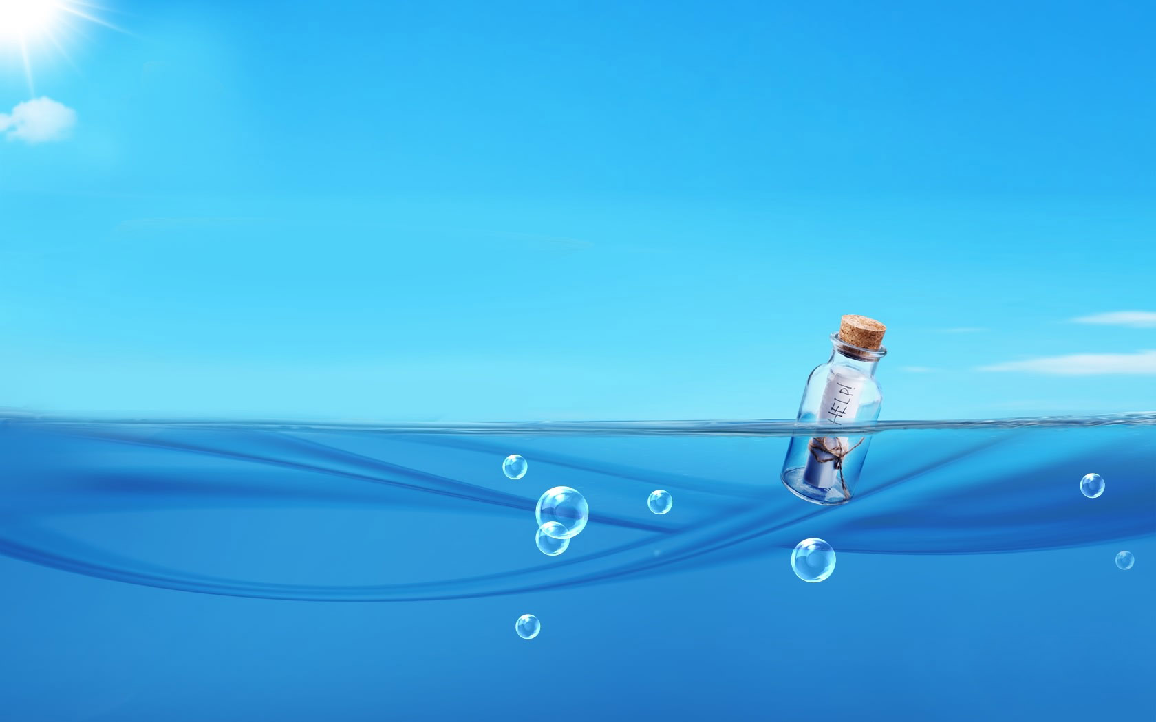 漂流瓶桌面背景图片