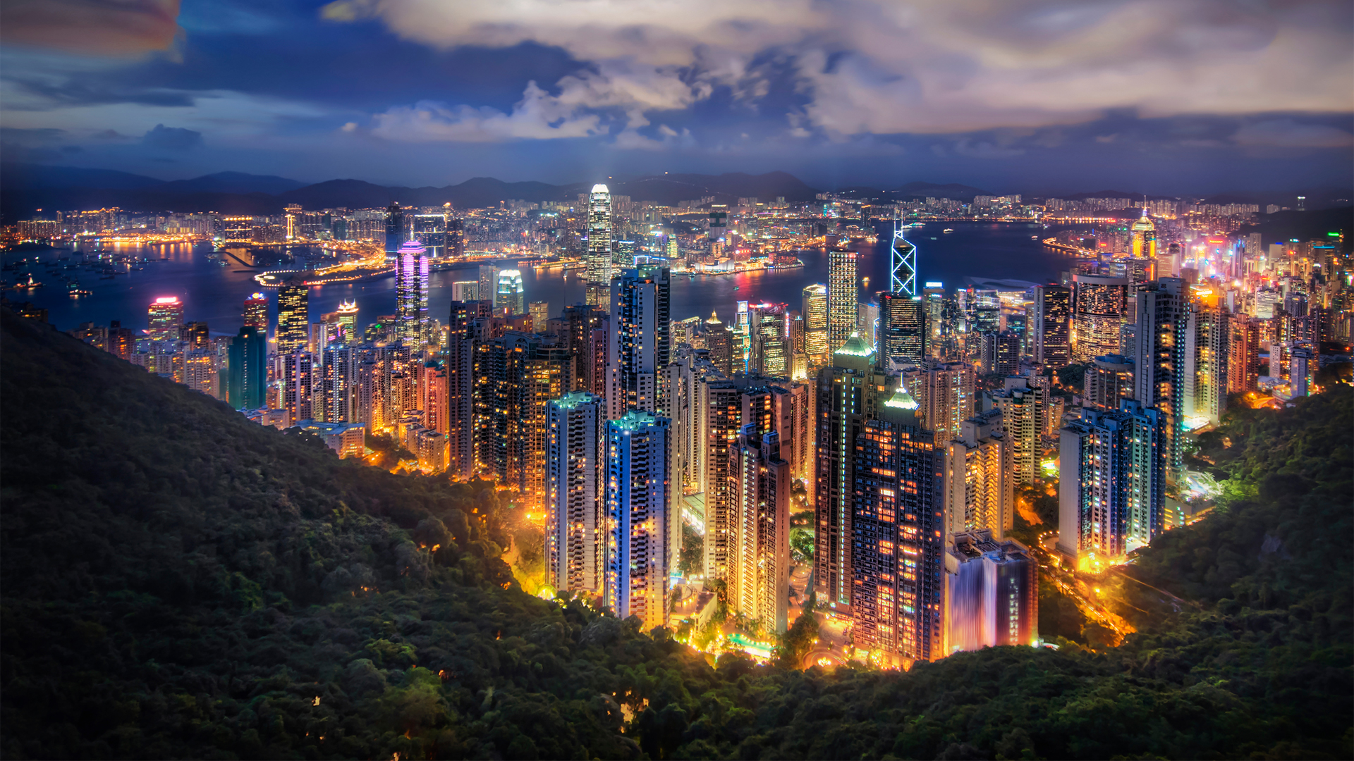 香港璀璨夜景，绝美壁纸免费下载，装点你的电脑桌面