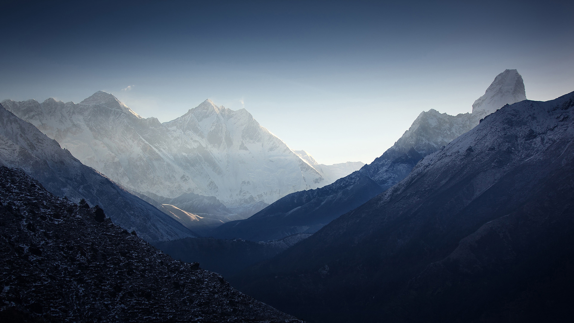 努子峰,洛子峰,高峰,喜马拉雅山脉风景宽屏桌面壁纸