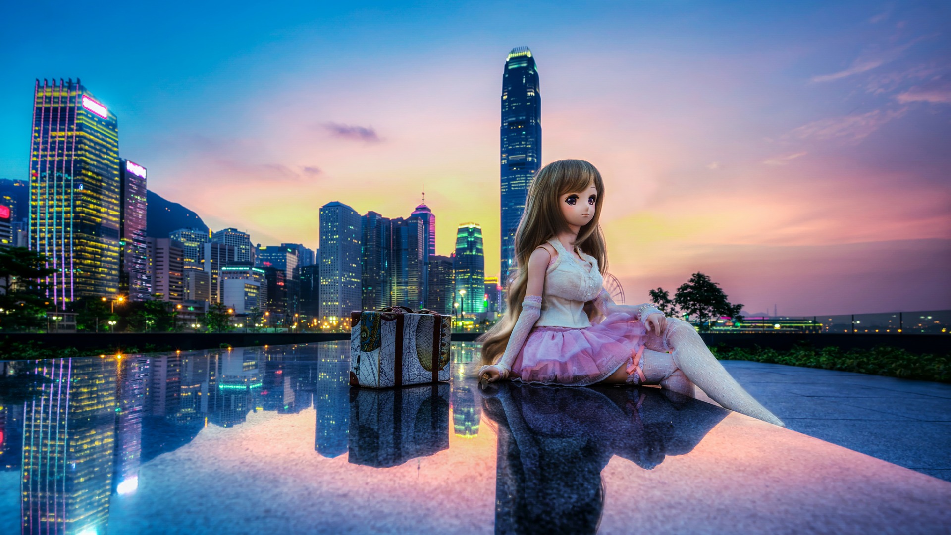 添马舰公园,金钟,香港,可爱芭比娃娃,壁纸