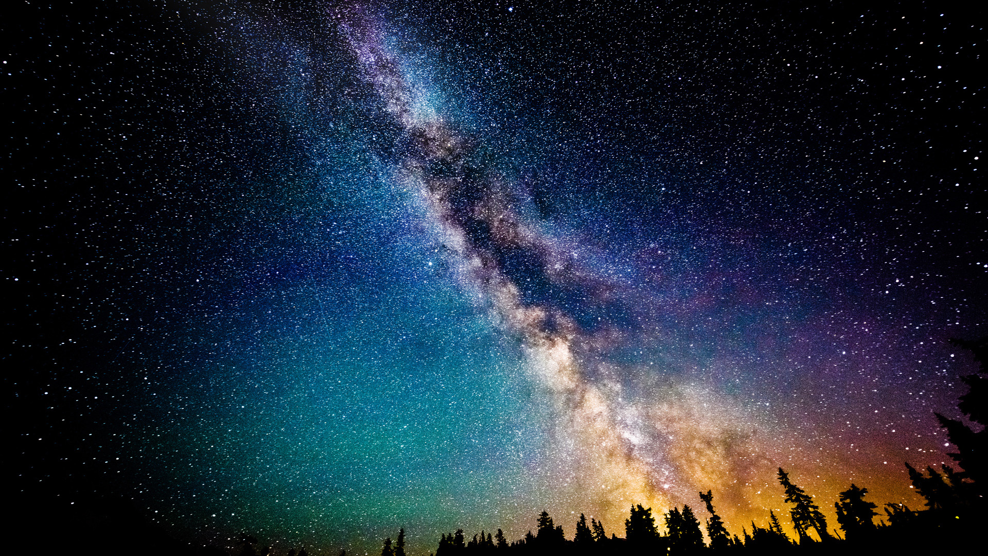 天空夜恒星银河系桌面壁纸