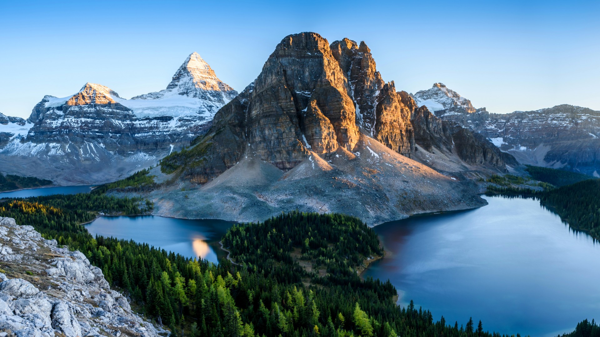 加拿大班夫国家公园,山脉,湖水,自然风景桌面壁纸