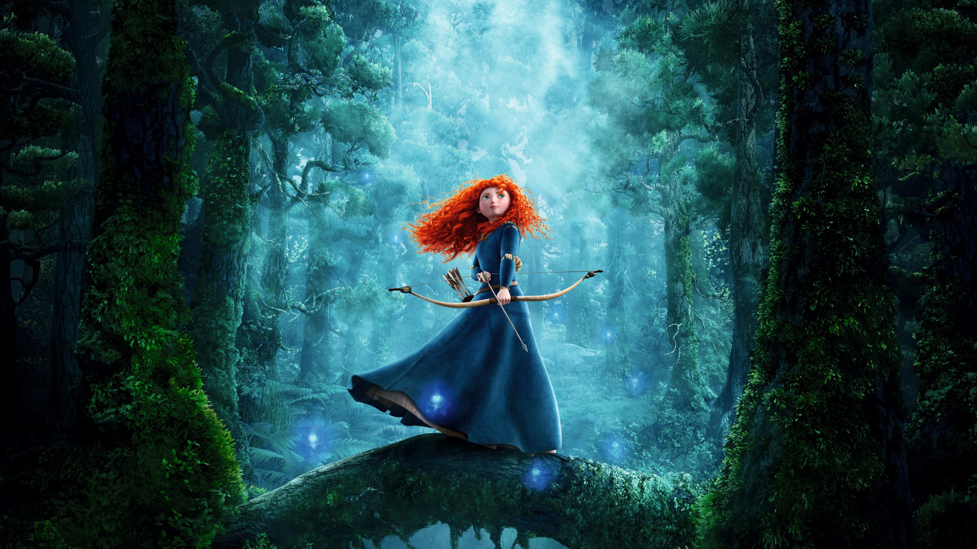 勇敢的女孩，红发，弓箭，森林，勇敢传说电影壁纸