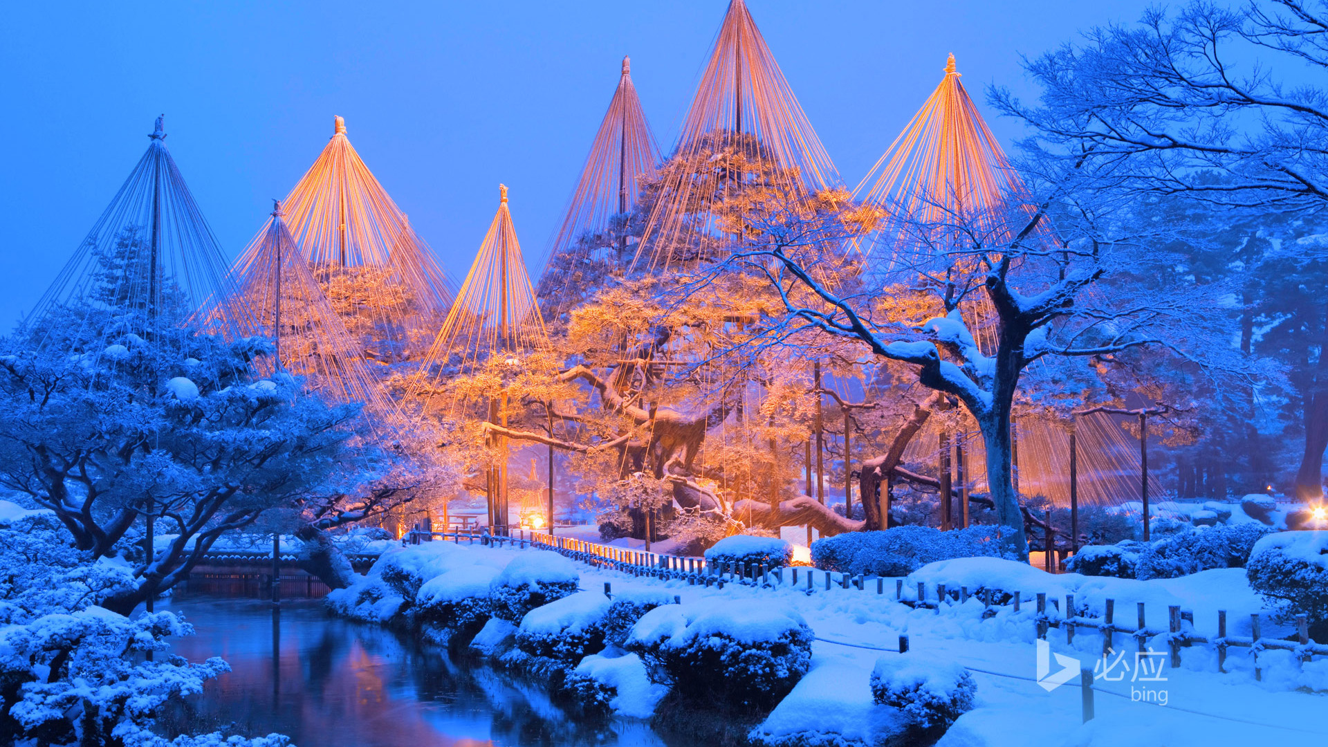 冬天雪景 日本兼六园风景壁纸
