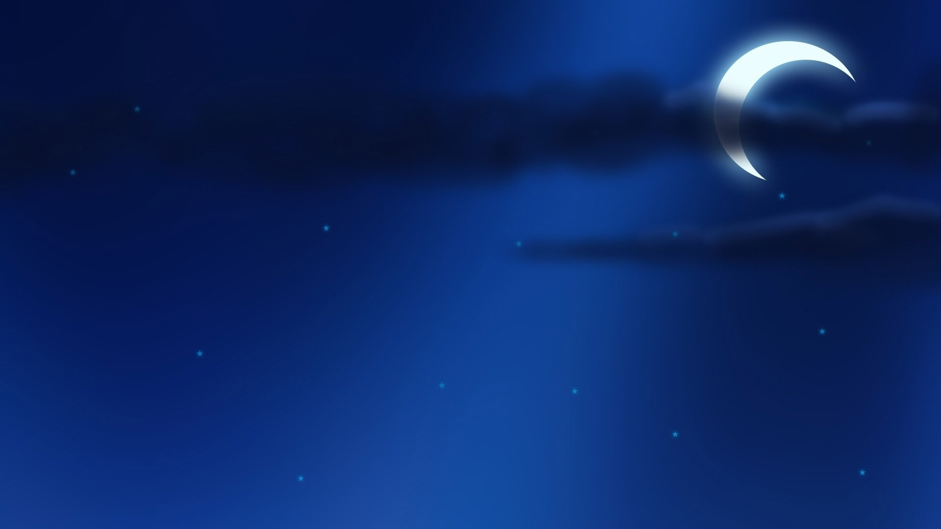 蓝色月亮和星星桌面壁纸