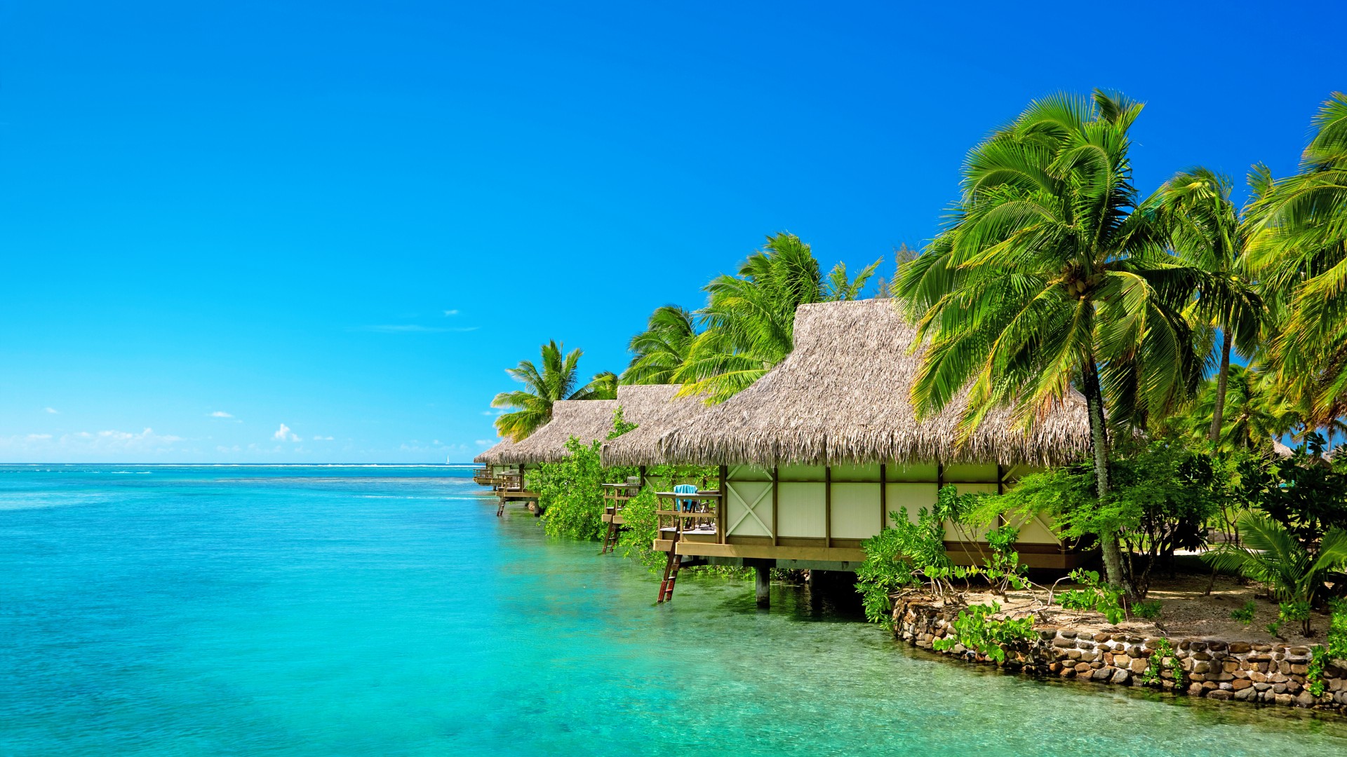 马尔代夫,大海,天空,度假,平房,风景桌面壁纸