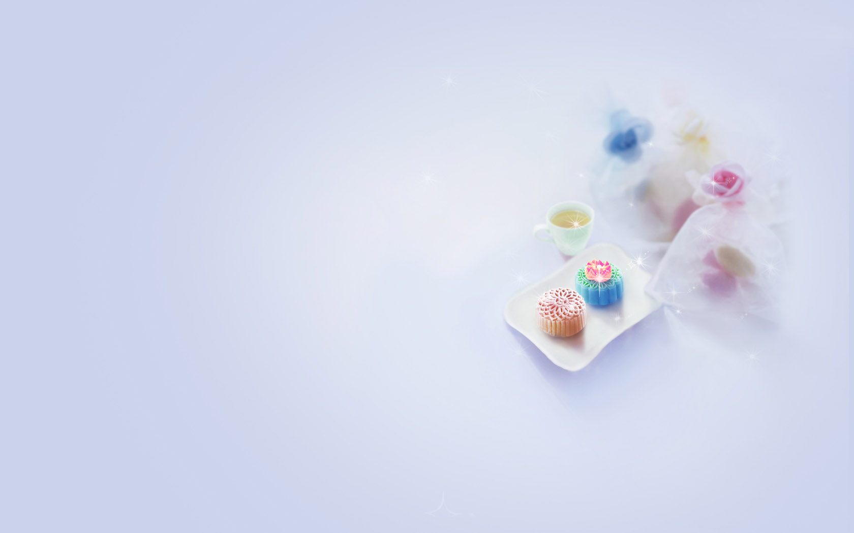 甜蜜中秋月饼桌面背景图片