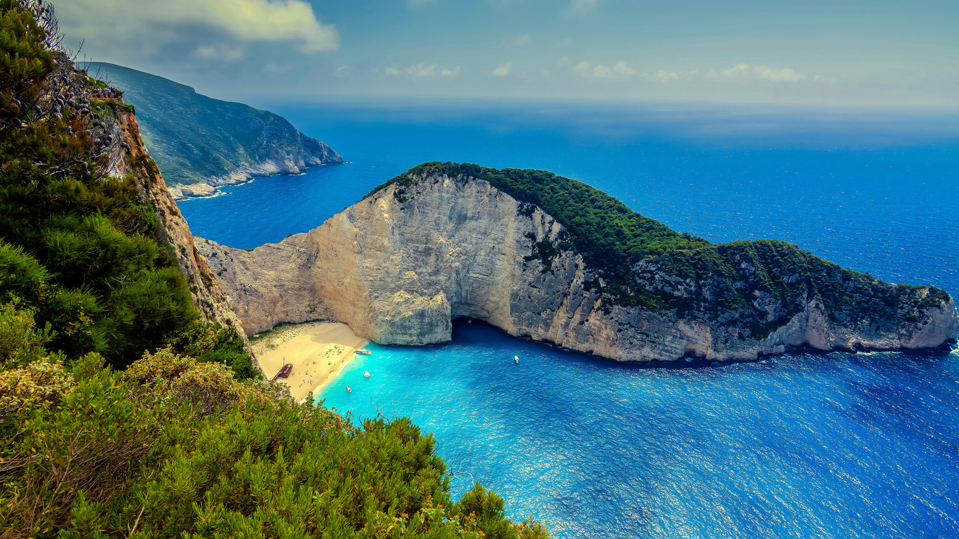 希腊群岛风景桌面壁纸
