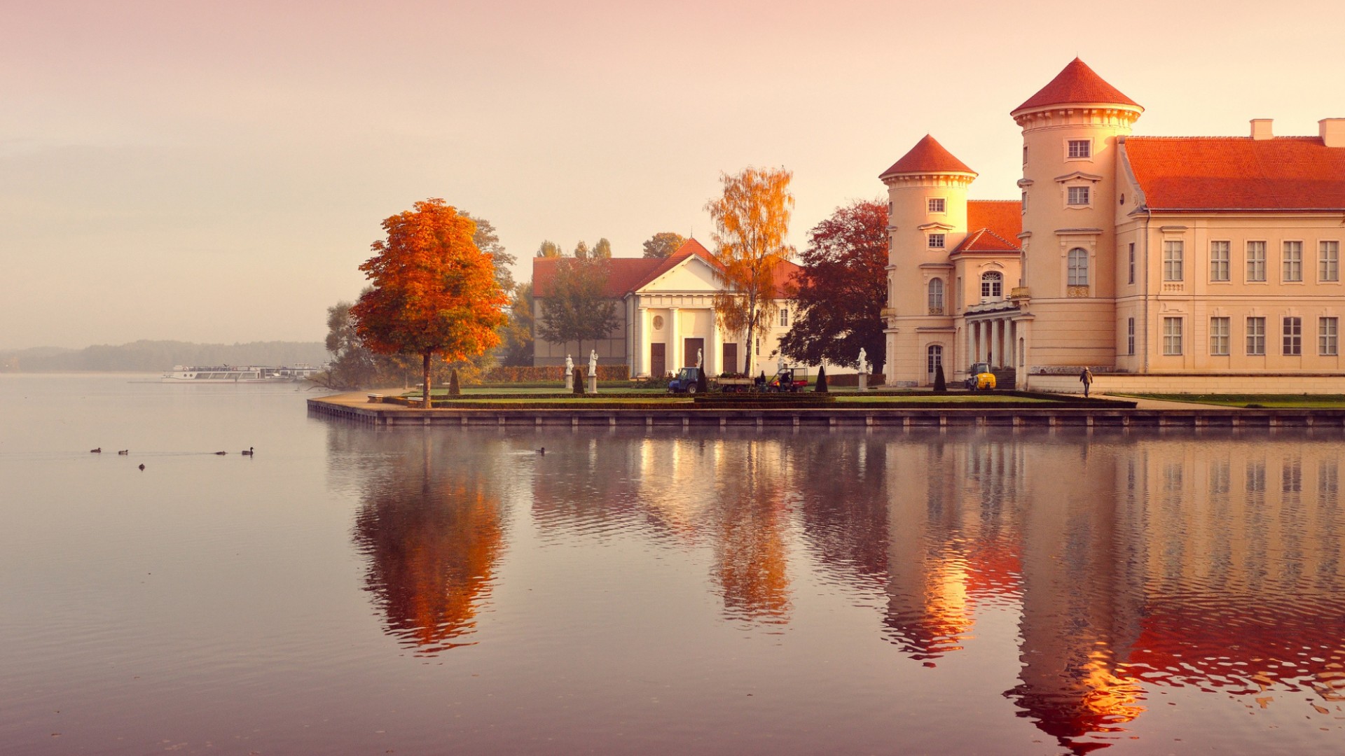 德国,秋天,城市,美丽的风景桌面壁纸
