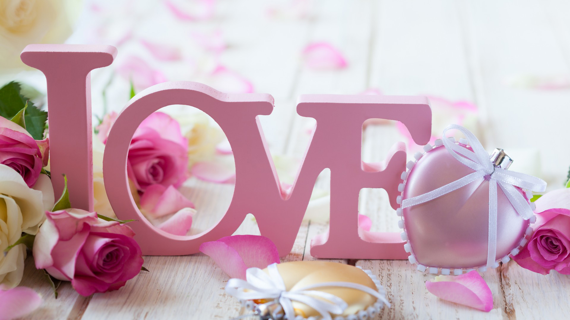 爱，粉色玫瑰花，礼物，情人节的图片，恋爱，桌面壁纸