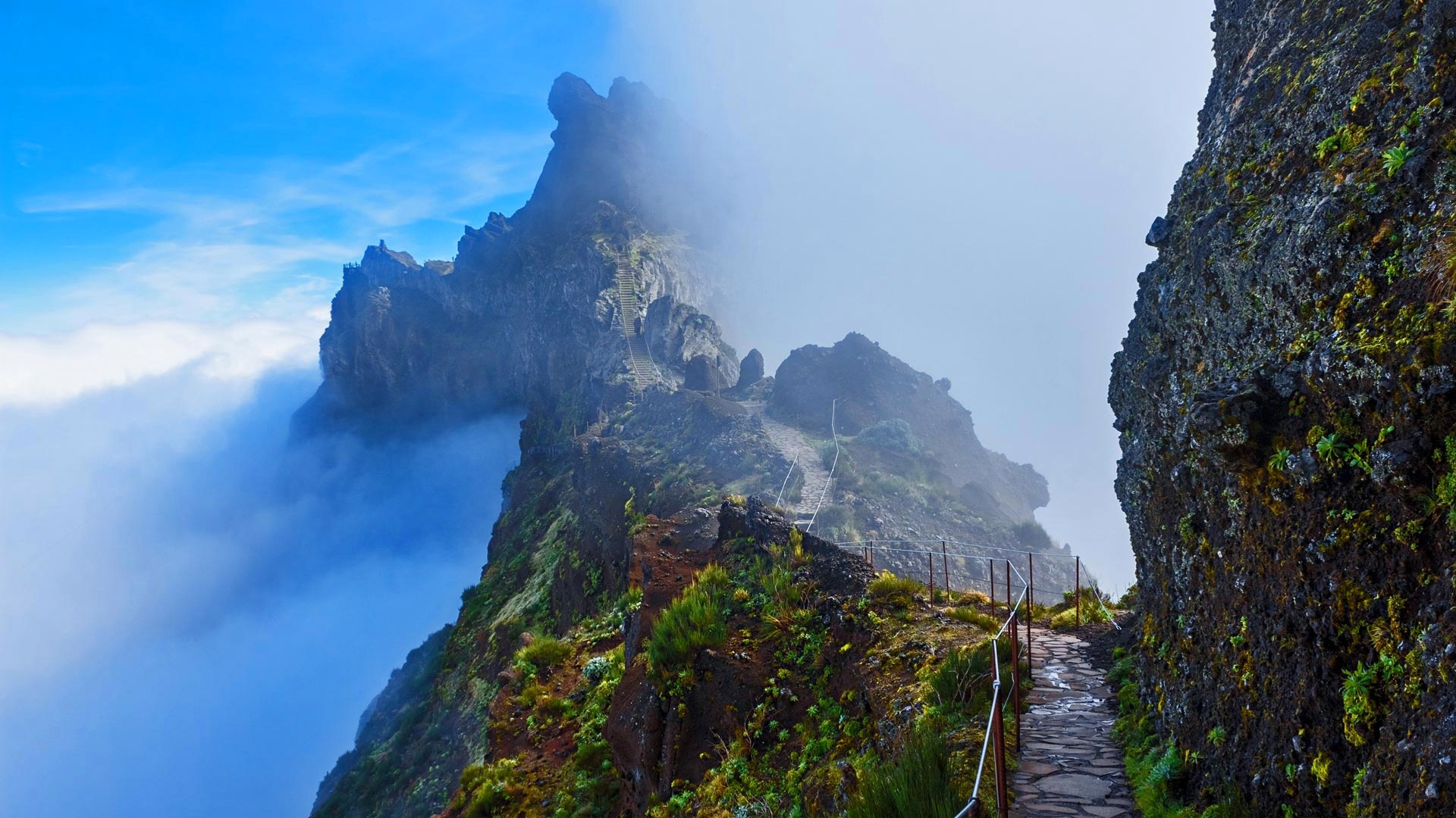 云 山 岩石 葡萄牙 马德拉 风景桌面壁纸