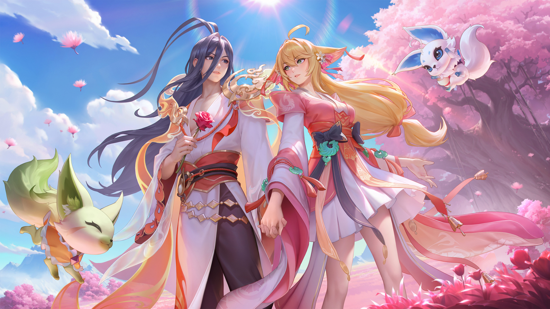 狐妖小红娘 王者荣耀 大司命东方月初 少司缘涂山红红 2560x1600高清壁纸