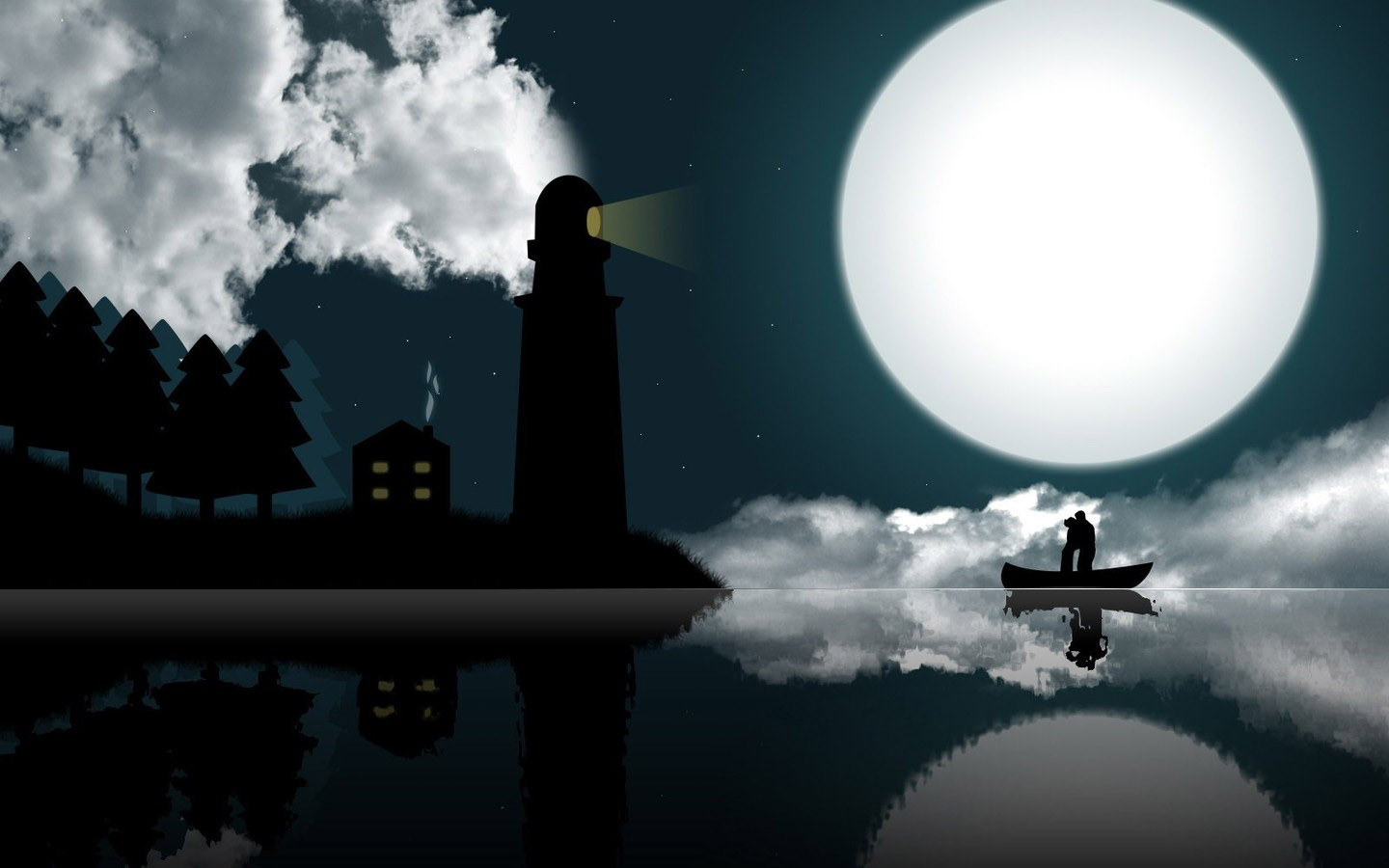 月光背景图动漫图片