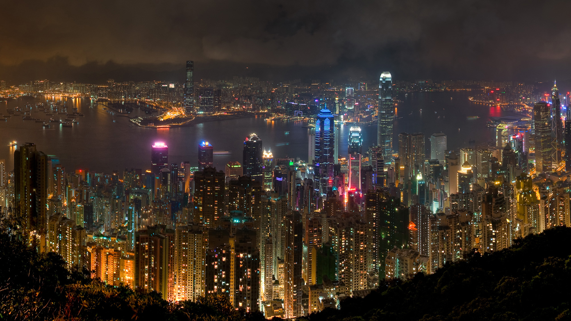 香港的夜晚风景壁纸