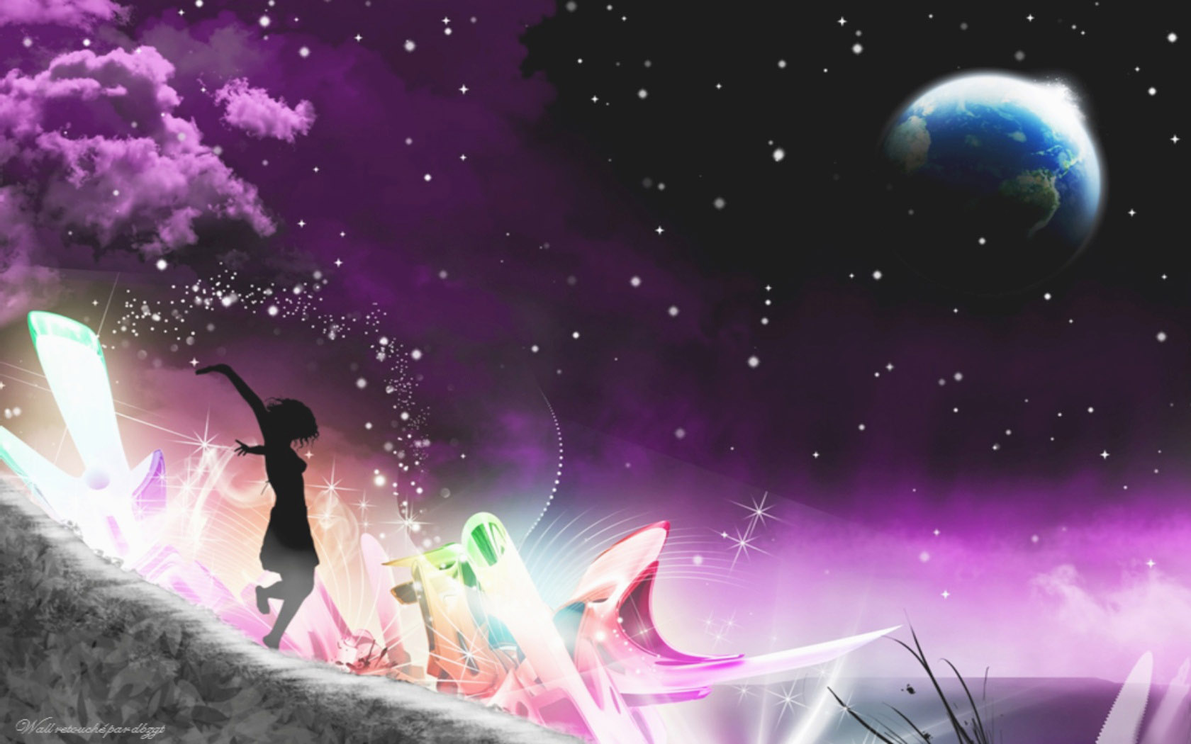 紫色梦幻舞蹈桌面壁纸